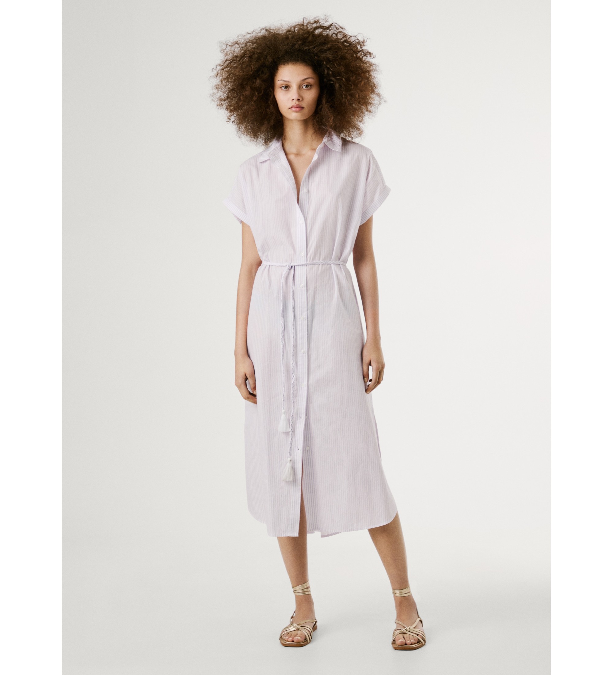 Pepe Jeans für Damen. PL953762 Linda Kleid hellrosa (M), Lässig, Baumwolle, Kurzarm