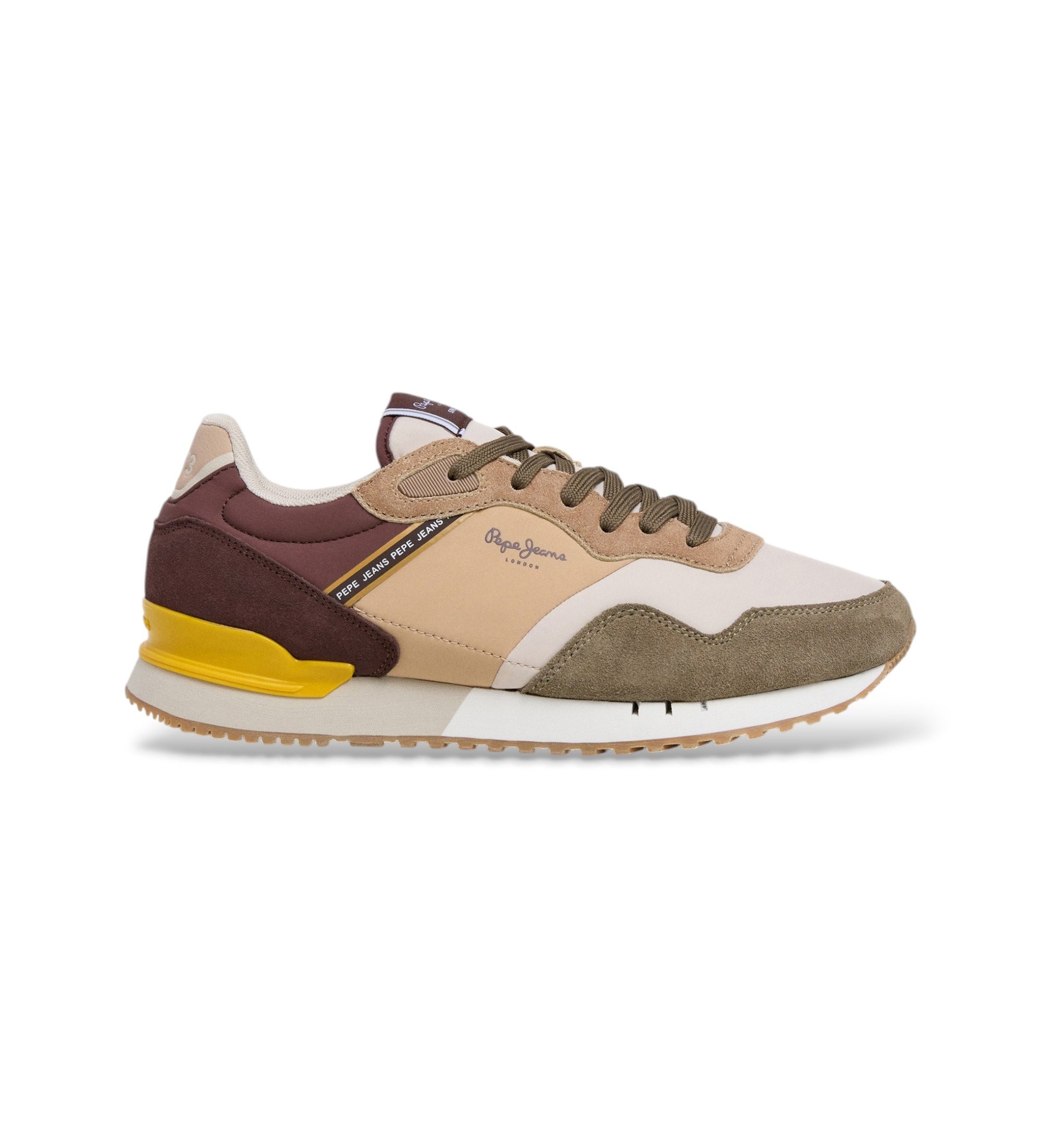 Pepe Jeans für Herren. PMS400030 London Soft grüne Turnschuhe (42), Wohnung, Schnürsenkel, Lässig