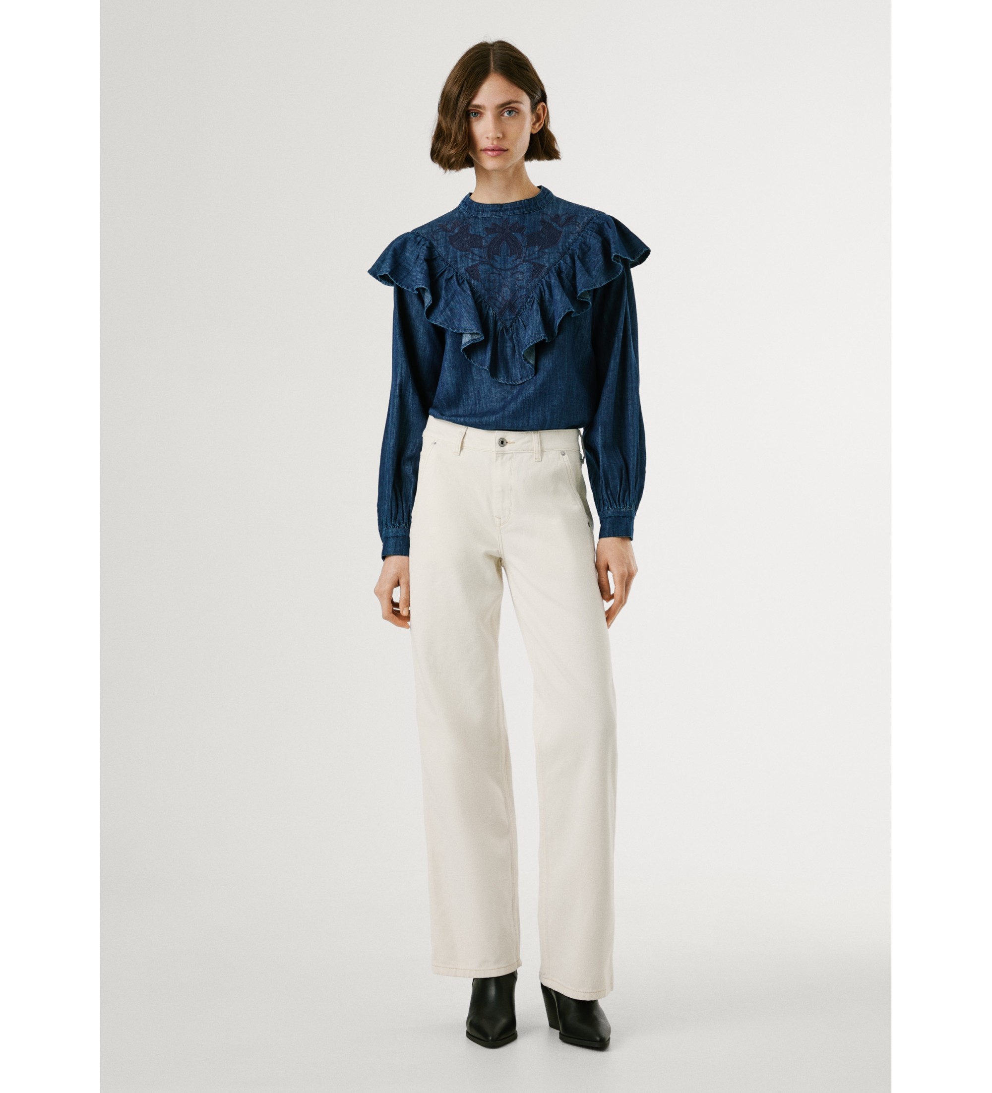Pepe Jeans für Damen. PL2050611C1 Jeans Loose Hazel weiß (28/30), Lässig, Baumwolle, Denim