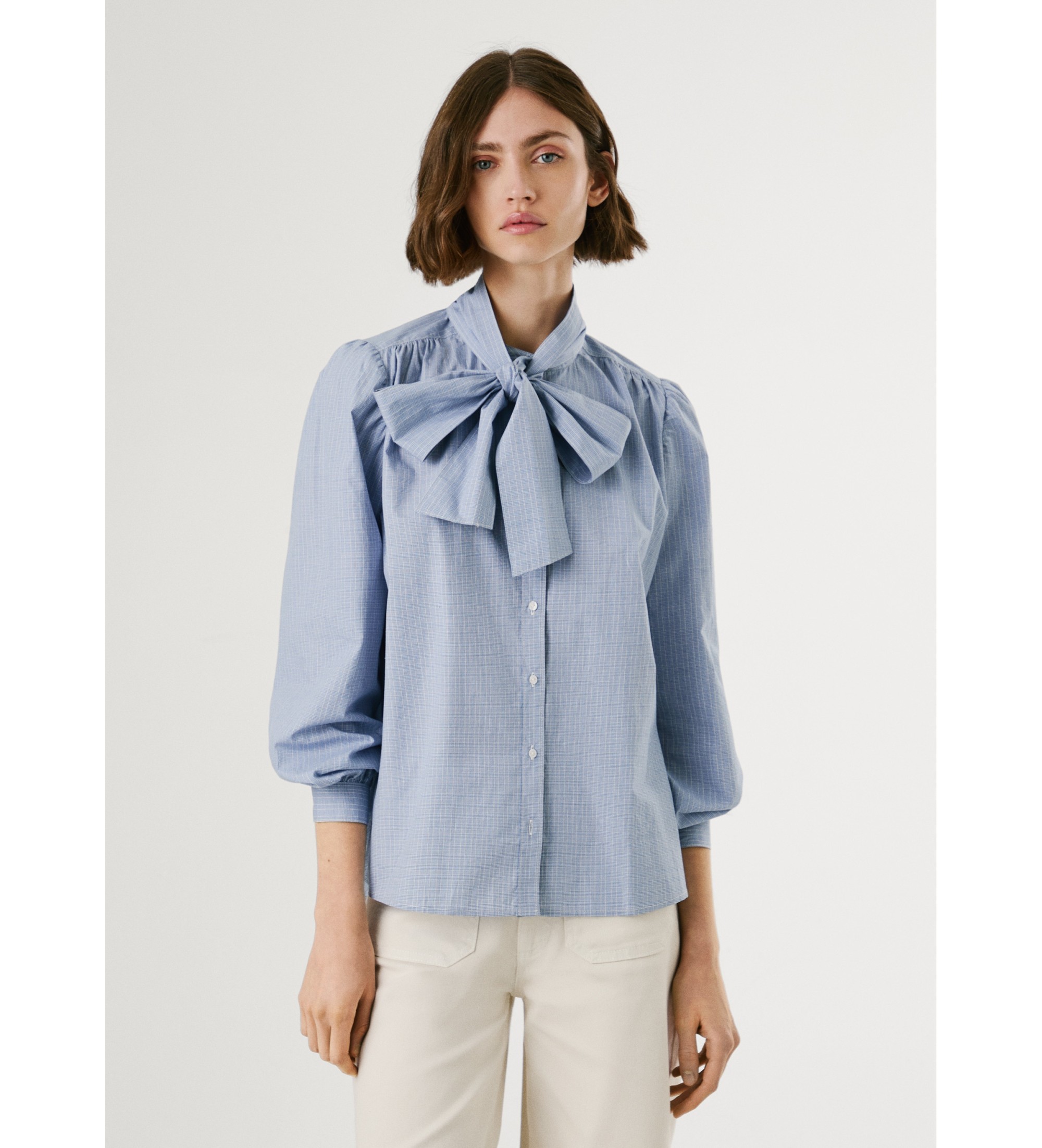 Pepe Jeans für Damen. PL3051285 Bluse Loratycy blau (S), Lässig, Baumwolle, Langarm