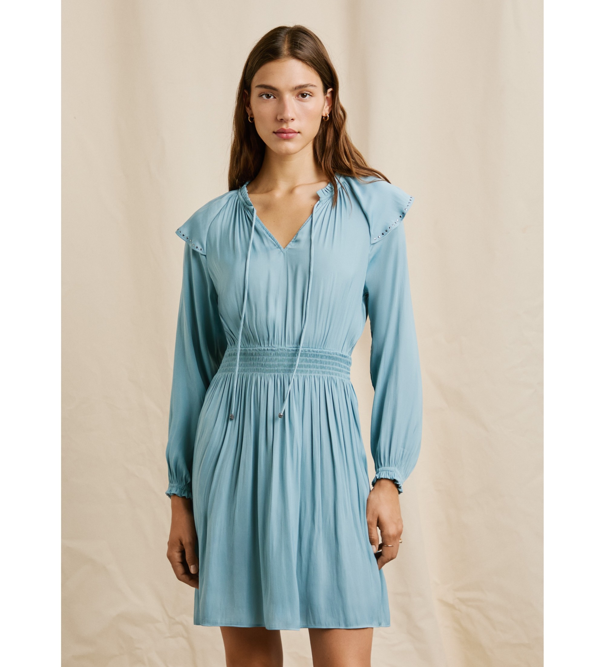 Pepe Jeans für Damen. PL9537712 Lotty Kleid blau (M), Lässig, Polyester, Langarm