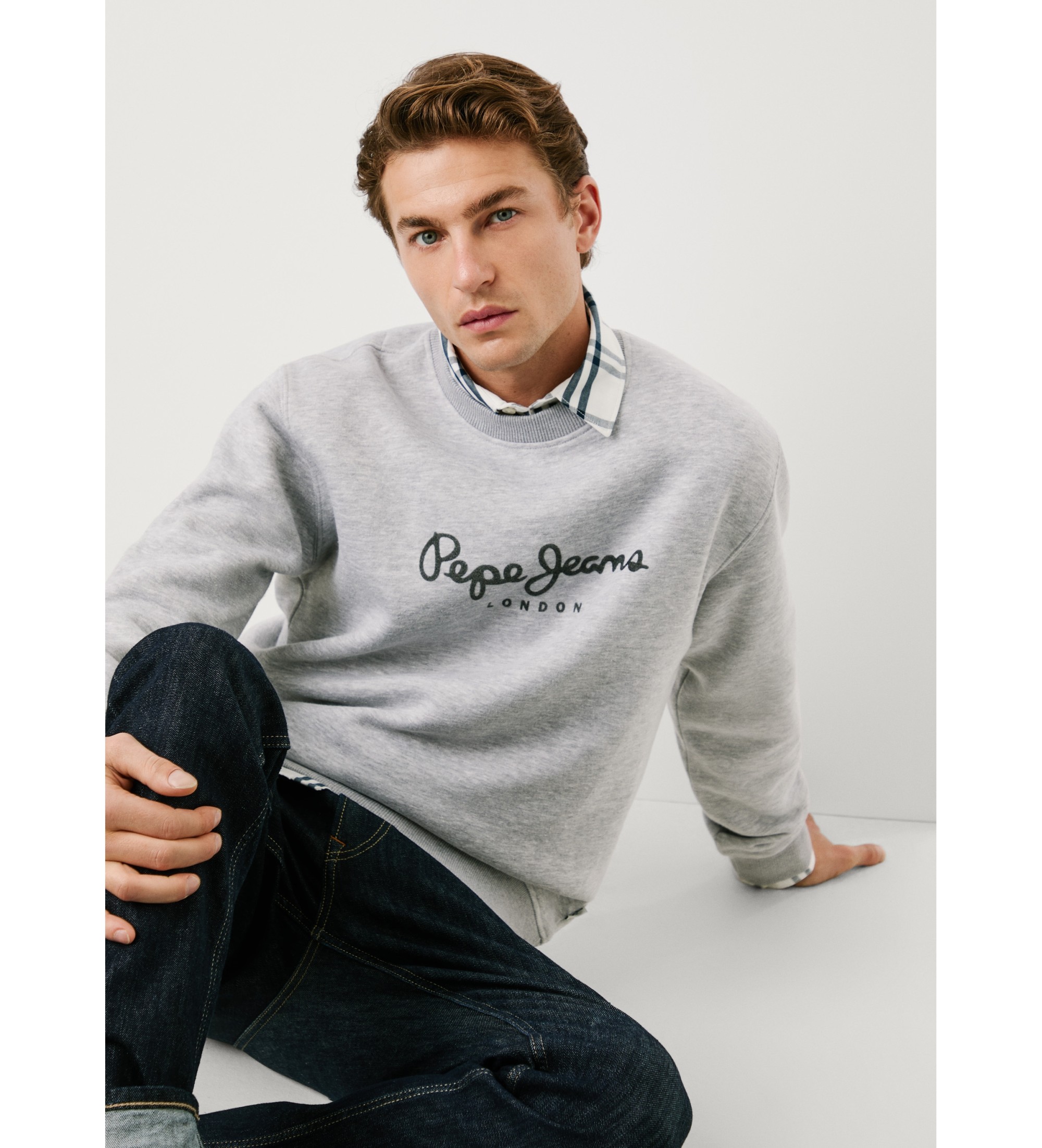 Pepe Jeans für Herren. PM5800018 Sweatshirt Macbeth grau (S), Lässig, Baumwolle