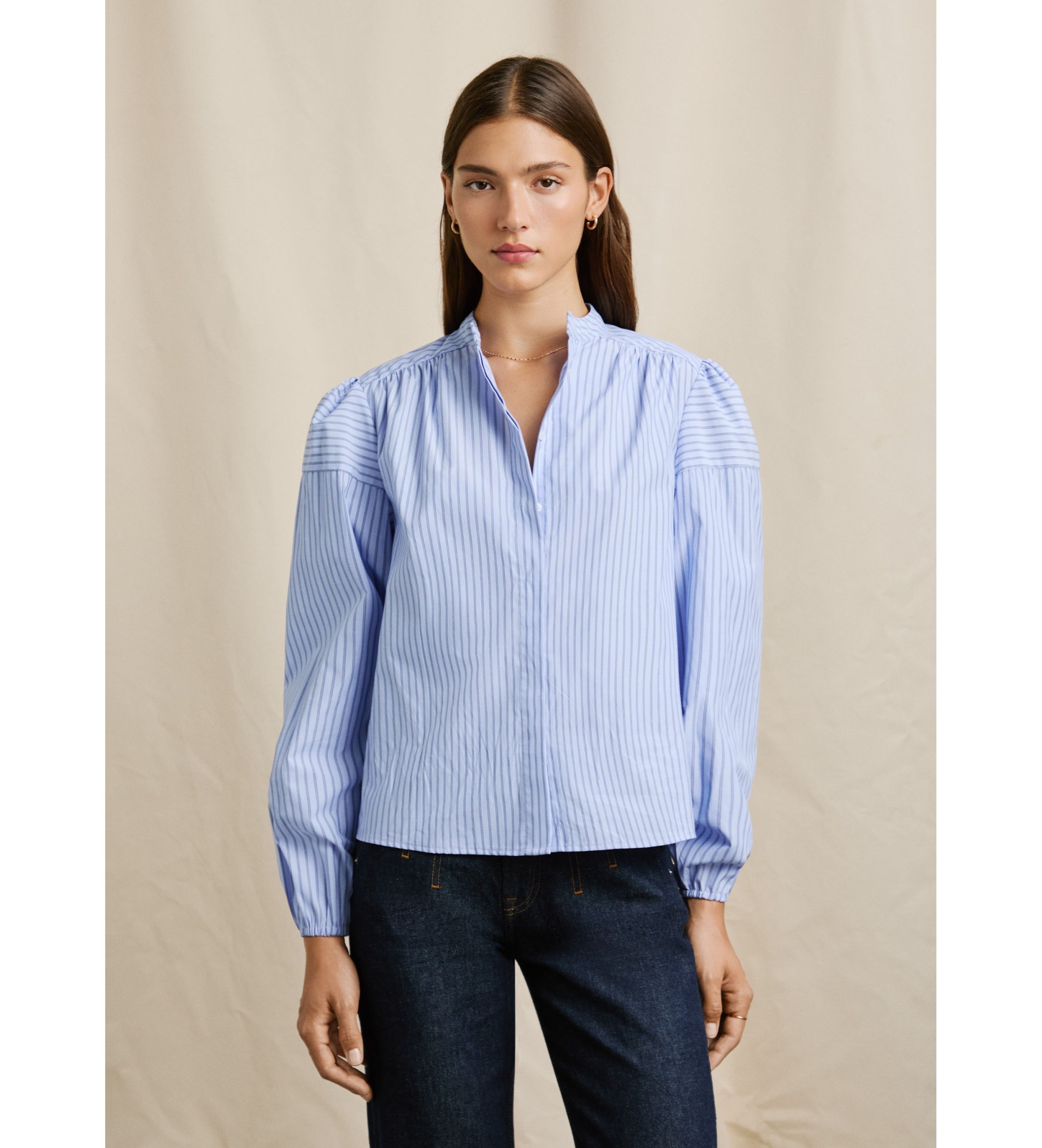 Pepe Jeans für Damen. PL3051304 Bluse Margot blau (S), Lässig, Polyester, Langarm