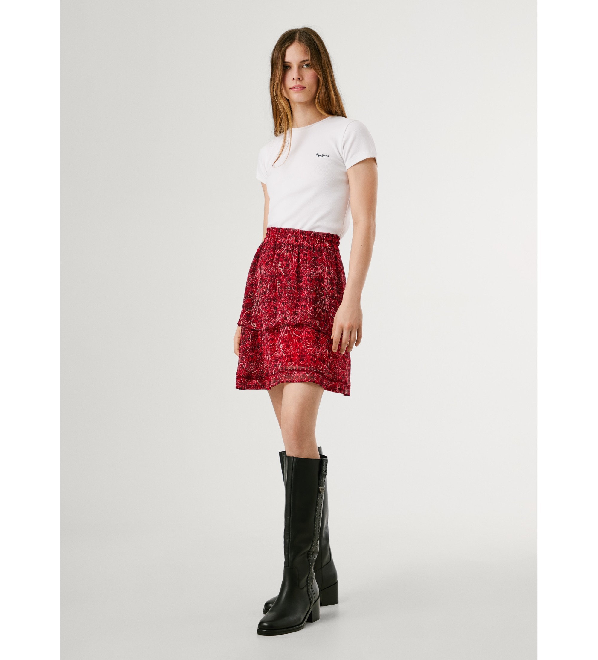 Pepe Jeans für Damen. PL9011878 Rock Mariona rot (M), Lässig, Polyester