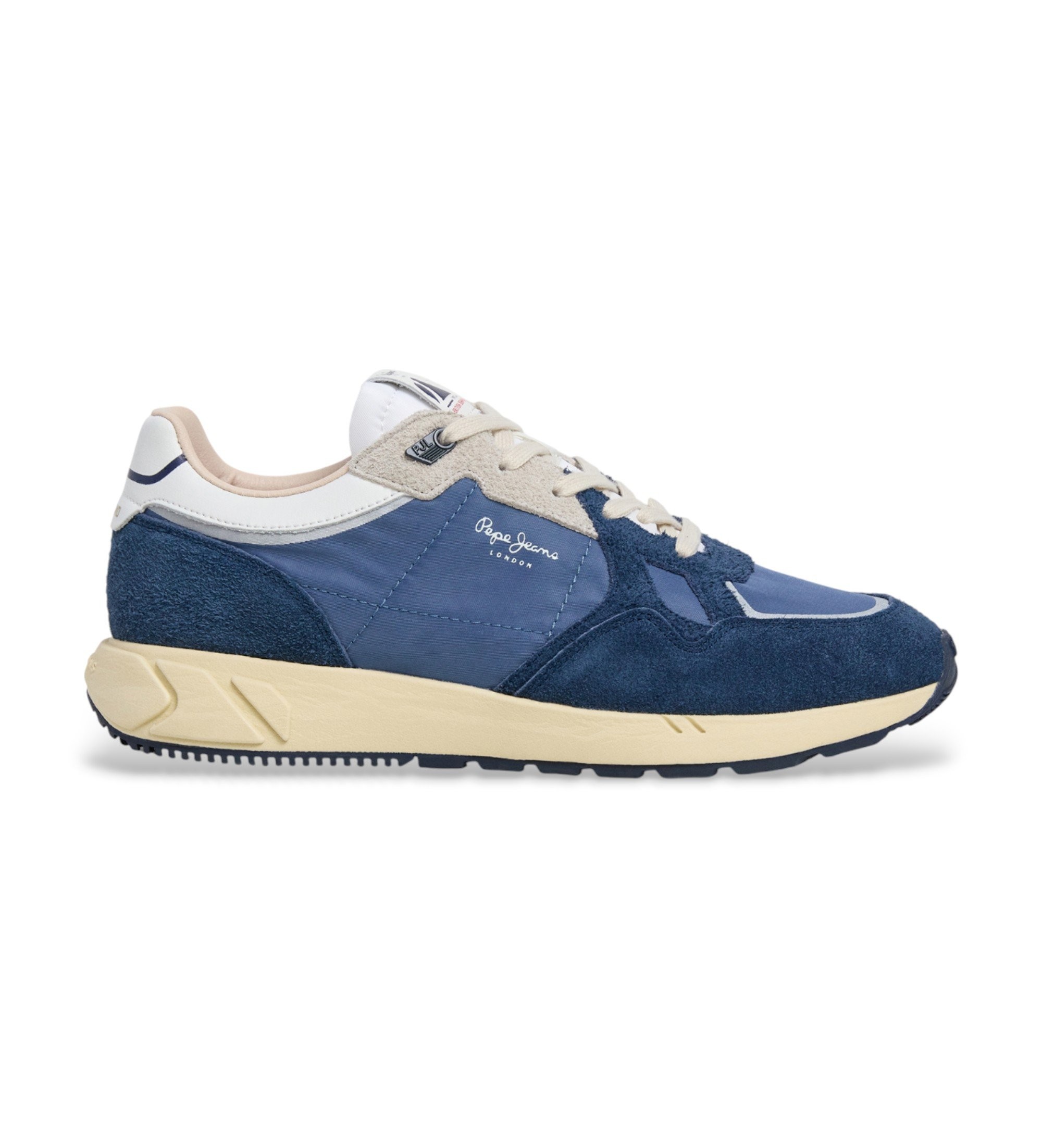 Pepe Jeans für Herren. PMS600016 Marlon Life Leder Turnschuhe blau (41), Wohnung, Schnürsenkel, Lässig
