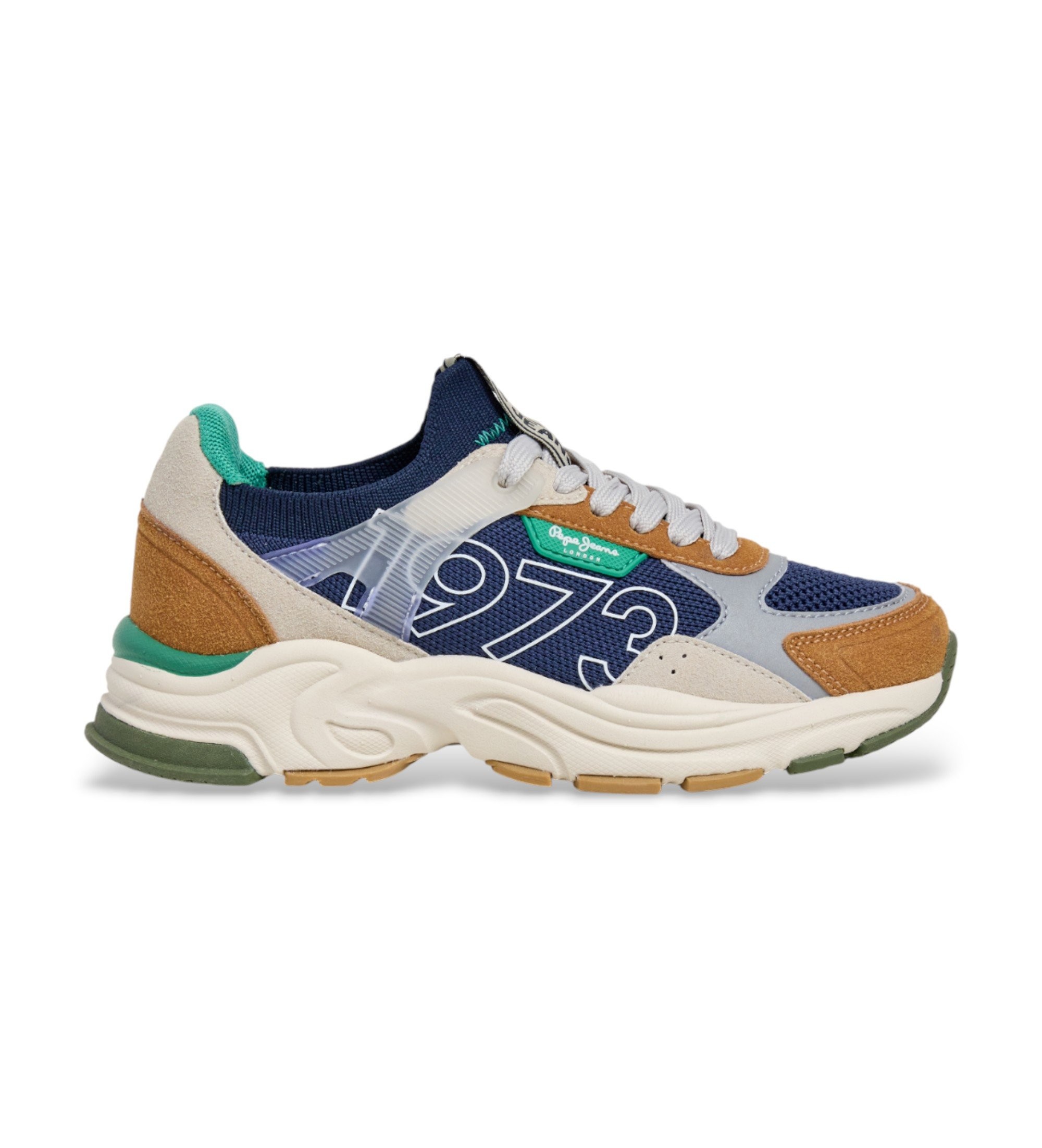 Pepe Jeans für Frauen/Mädchen. PBS600004 Sneaker Mave Zero marineblau (32), Wohnung, Schnürsenkel, Lässig, Kinderbekleidung