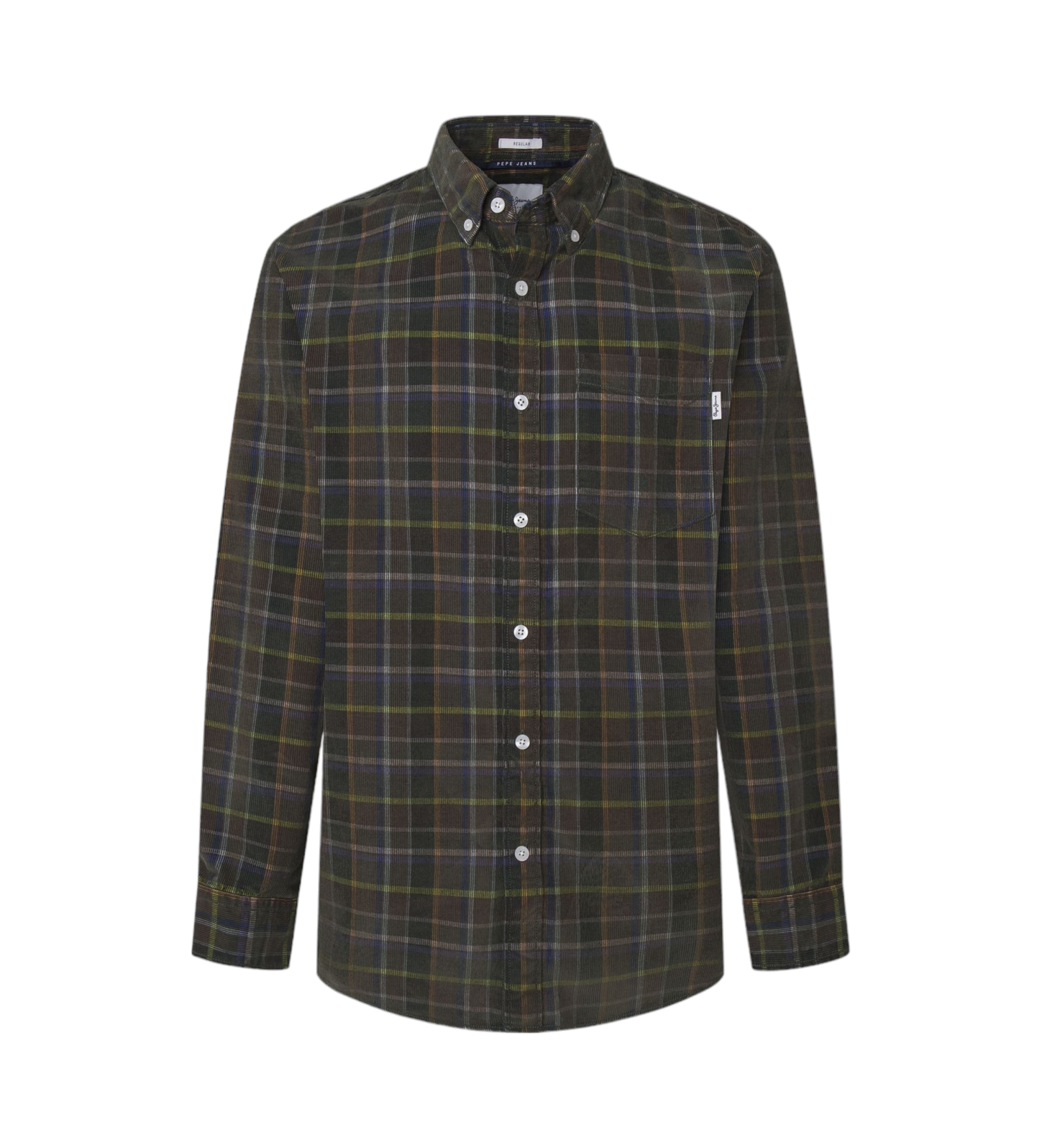 Pepe Jeans für Herren. PM308721 Max grünes Hemd (S), Lässig, Baumwolle, Langarm