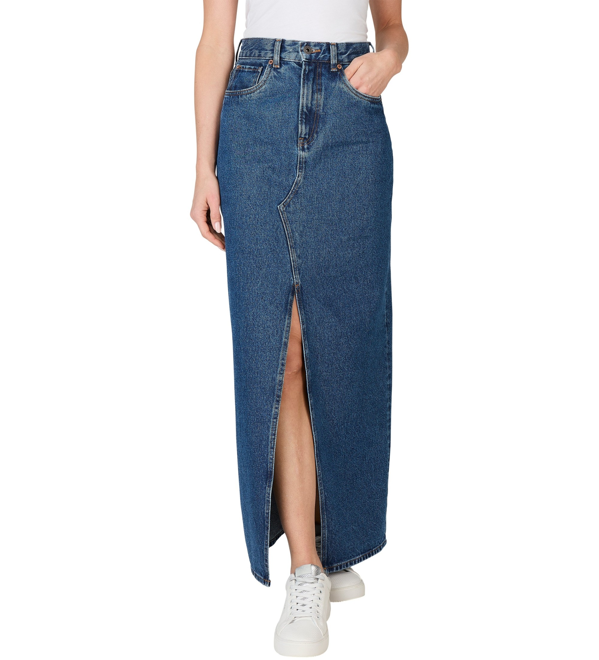 Pepe Jeans für Damen. PL901168CT9 Maxirock Hw blau (M), Lässig, Baumwolle, Denim, Nachhaltig