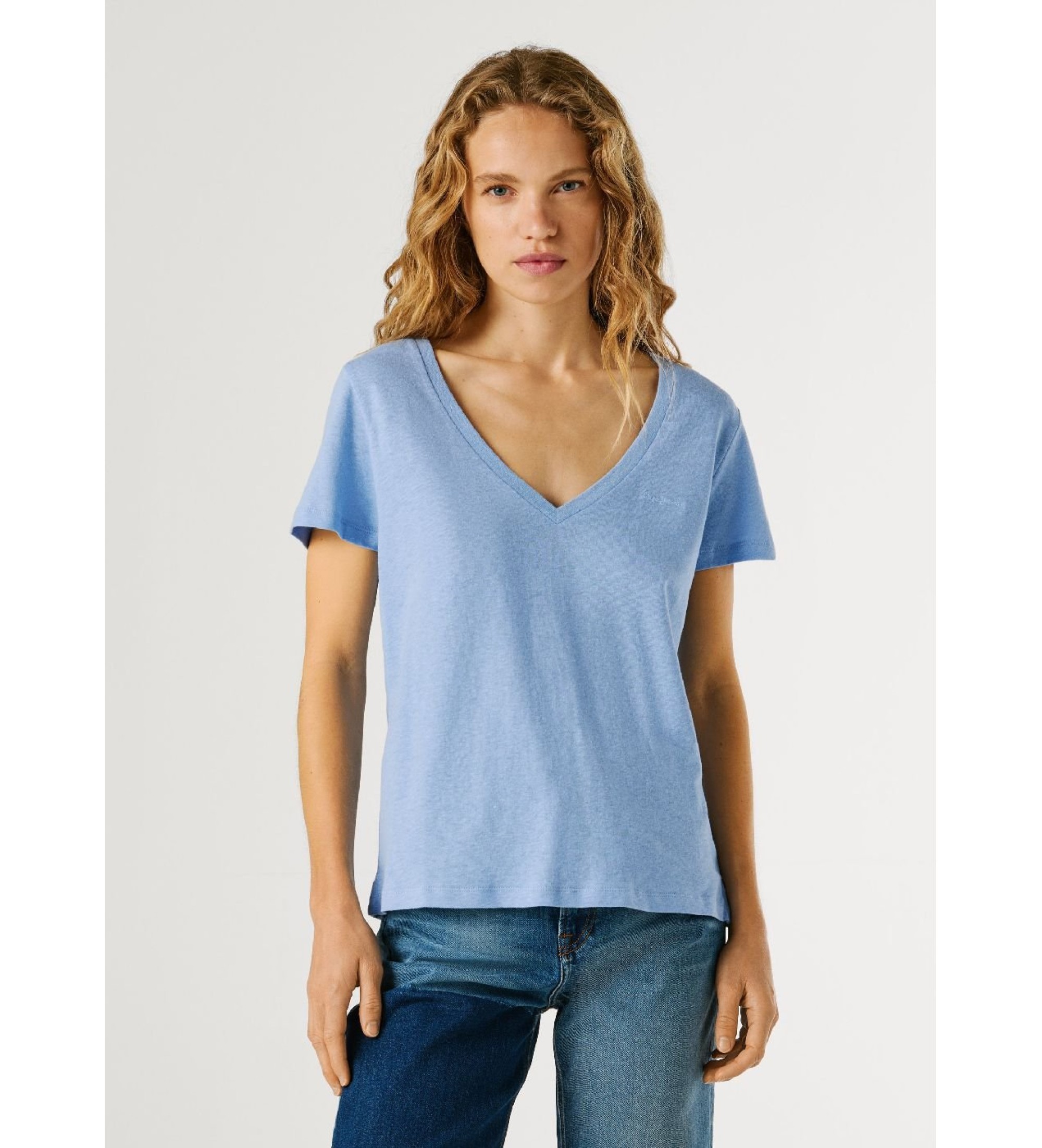 Pepe Jeansvoor vrouwen. PL506048 Megan blauw t-shirt (S), Casual, Katoen, Korte mouwen