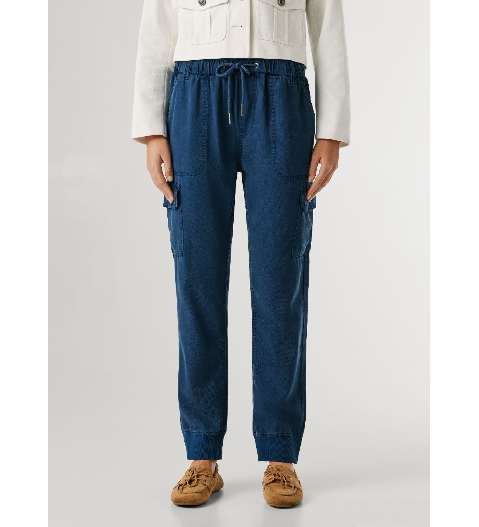 Pepe Jeans für Damen. PL2100040 Marineblaue Slim-Jogger-Hose mit mittlerer Taille (27), Lässig, Baumwolle