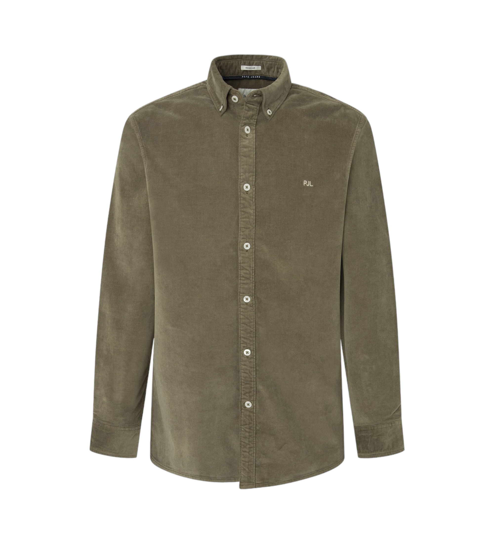 Pepe Jeans für Herren. PM308730 Miller grünes Hemd (S), Lässig, Baumwolle, Langarm