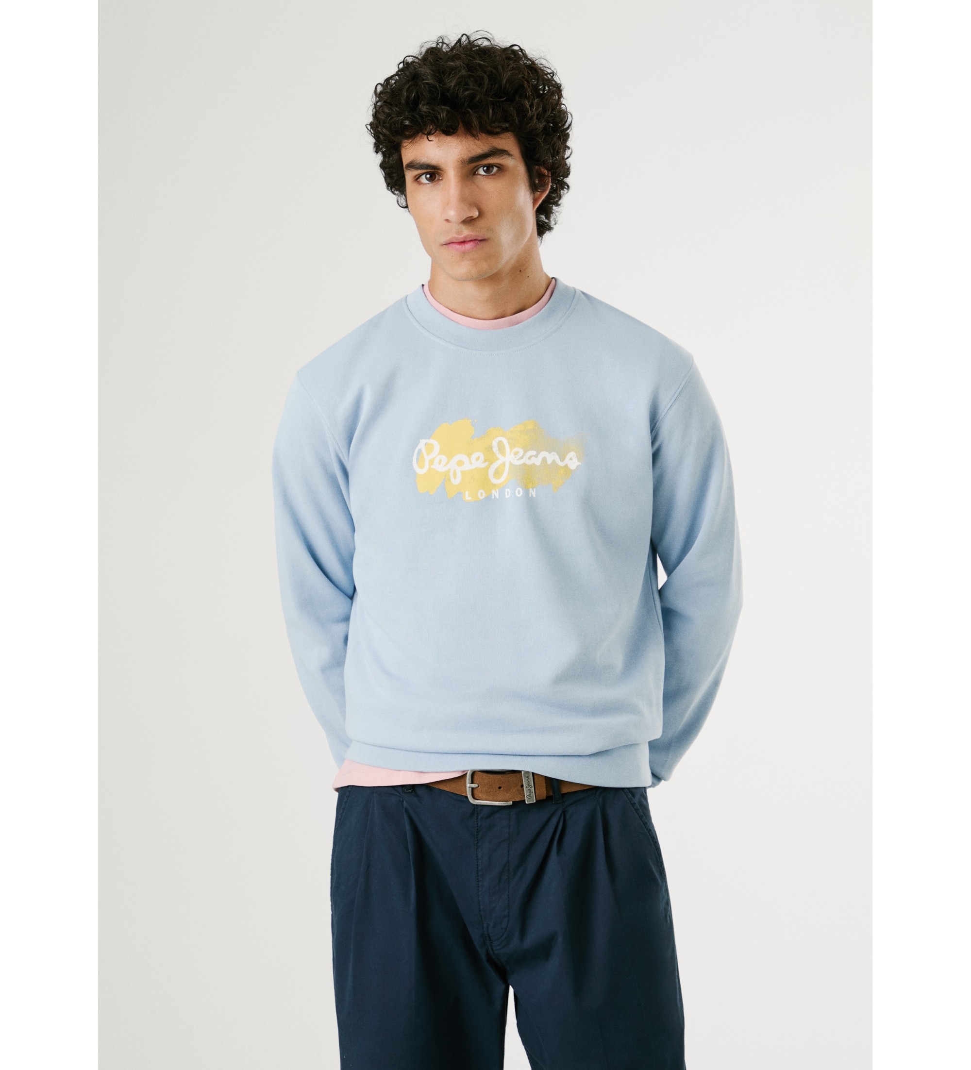 Pepe Jeans für Herren. PM582921 Milton Sweatshirt blau (S), Lässig, Baumwolle
