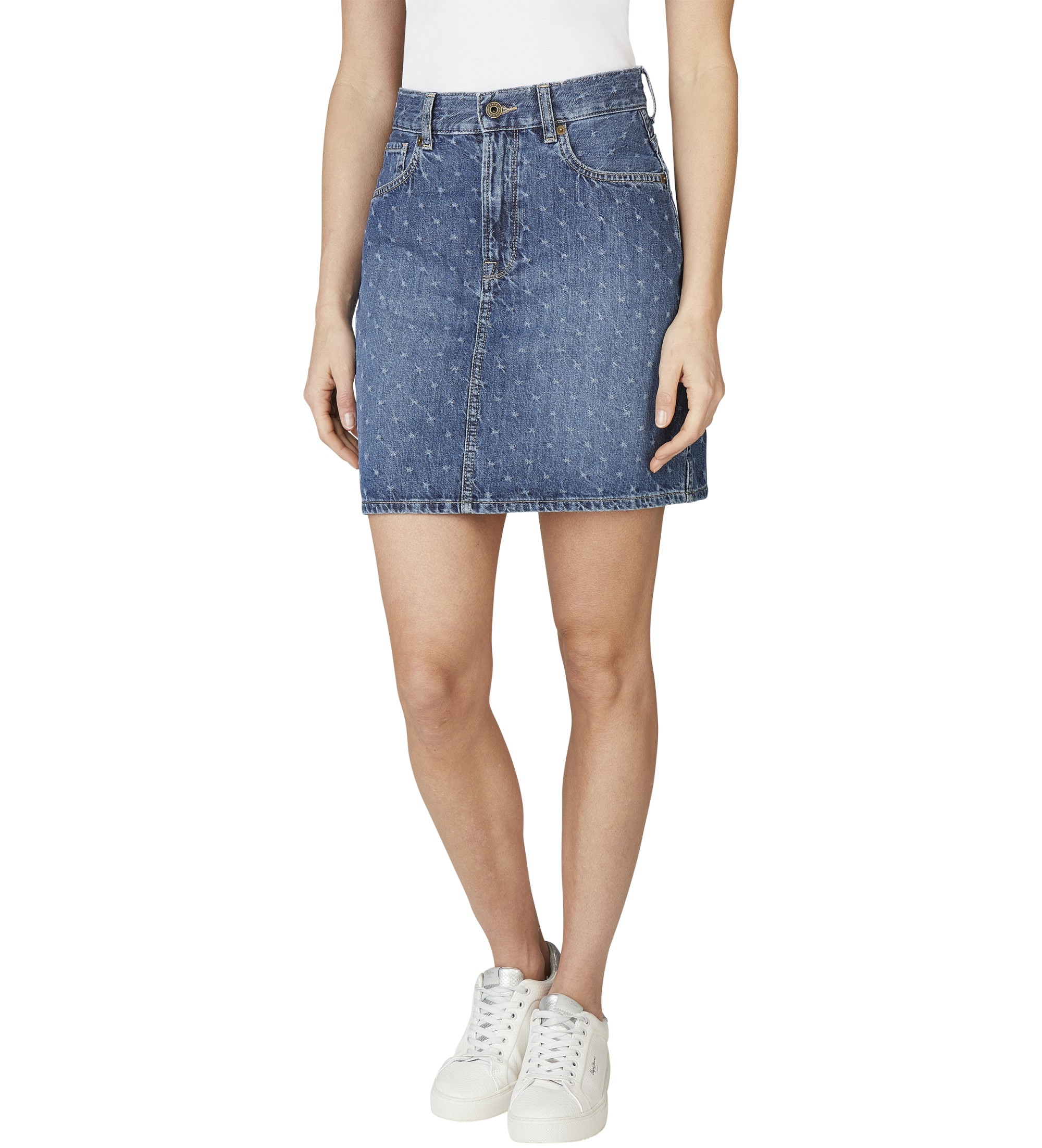 Pepe Jeans für Damen. PL90112444F0 Minirock Rise blau (L), Lässig, Baumwolle, Denim