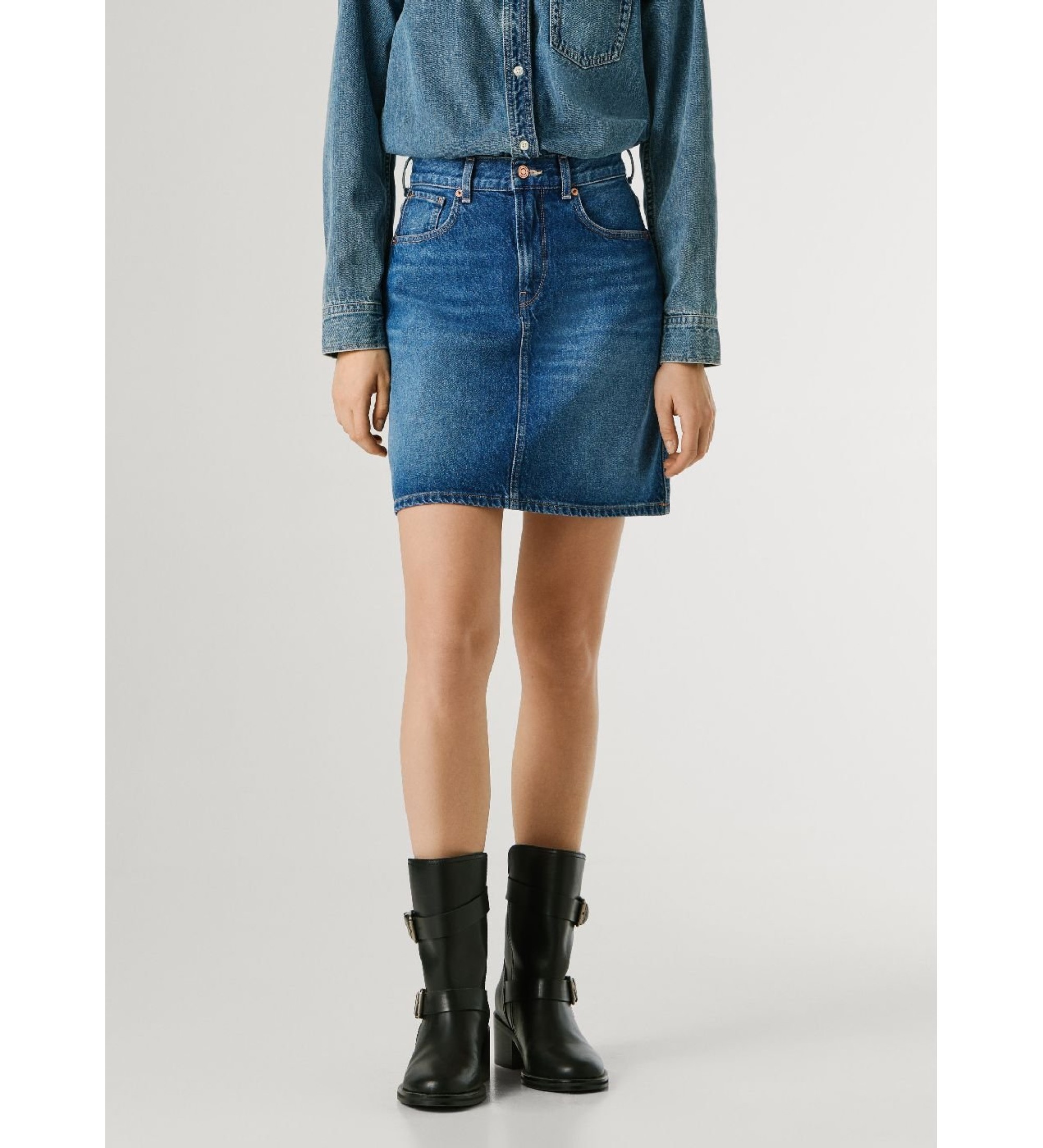 Pepe Jeansvoor vrouwen. PL90119324U1 Lilly rok blauw (L), Casual, Katoen, Denim