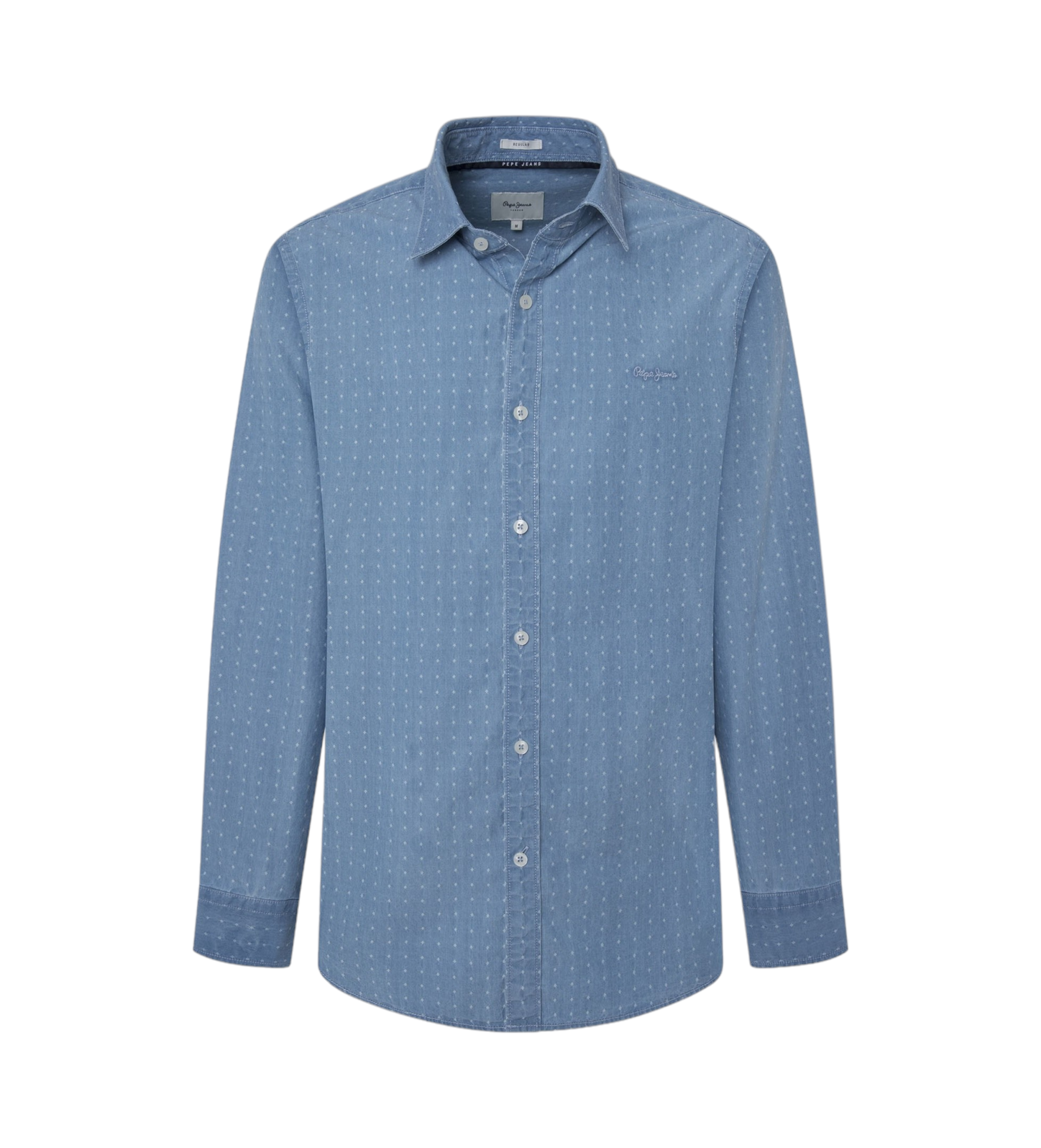 Pepe Jeansvoor mannen. PM308715 Morey blauw overhemd (L), Casual, Katoen, Lange mouwen