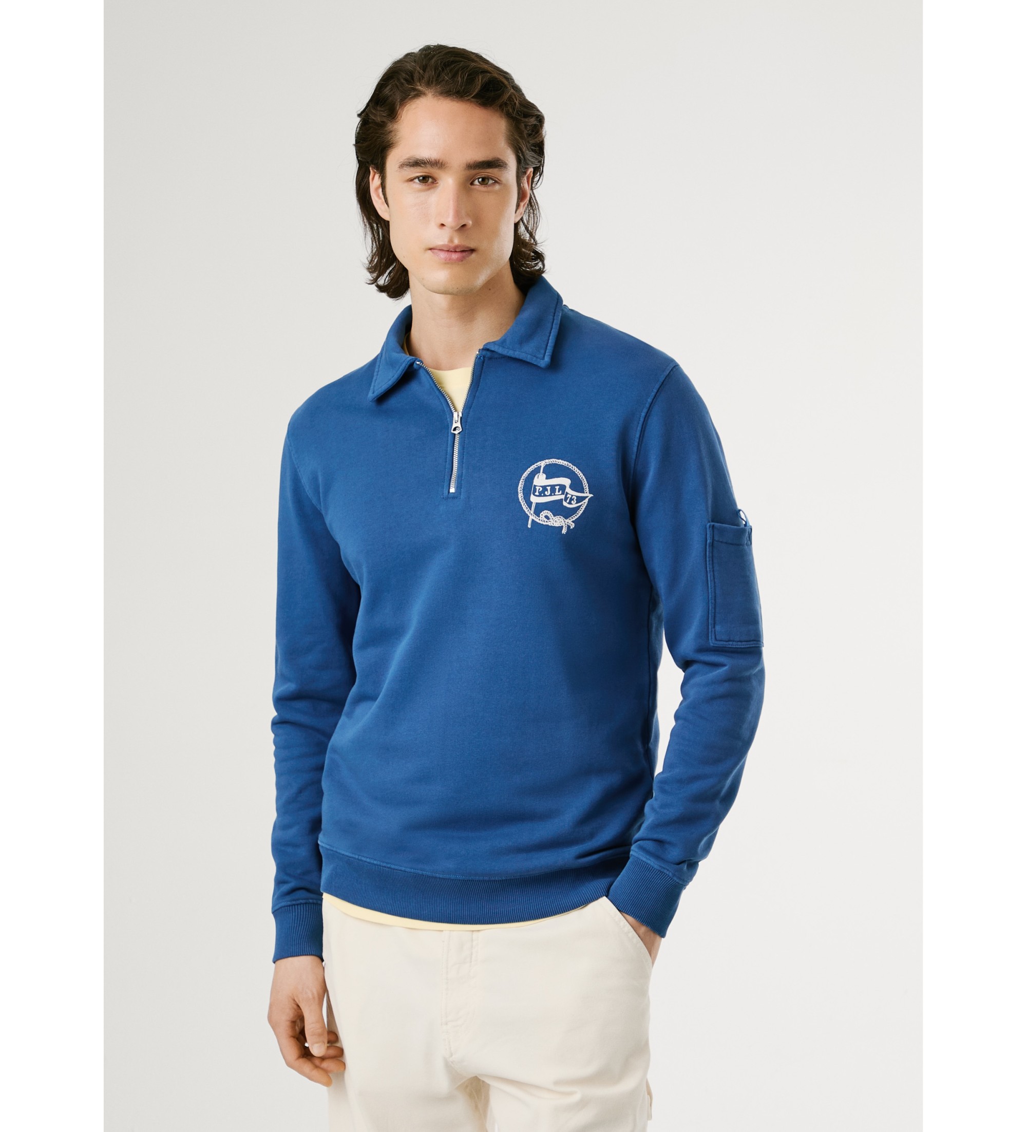 Pepe Jeans für Herren. PM5800041 Morgan Sweatshirt blau (L), Lässig, Baumwolle