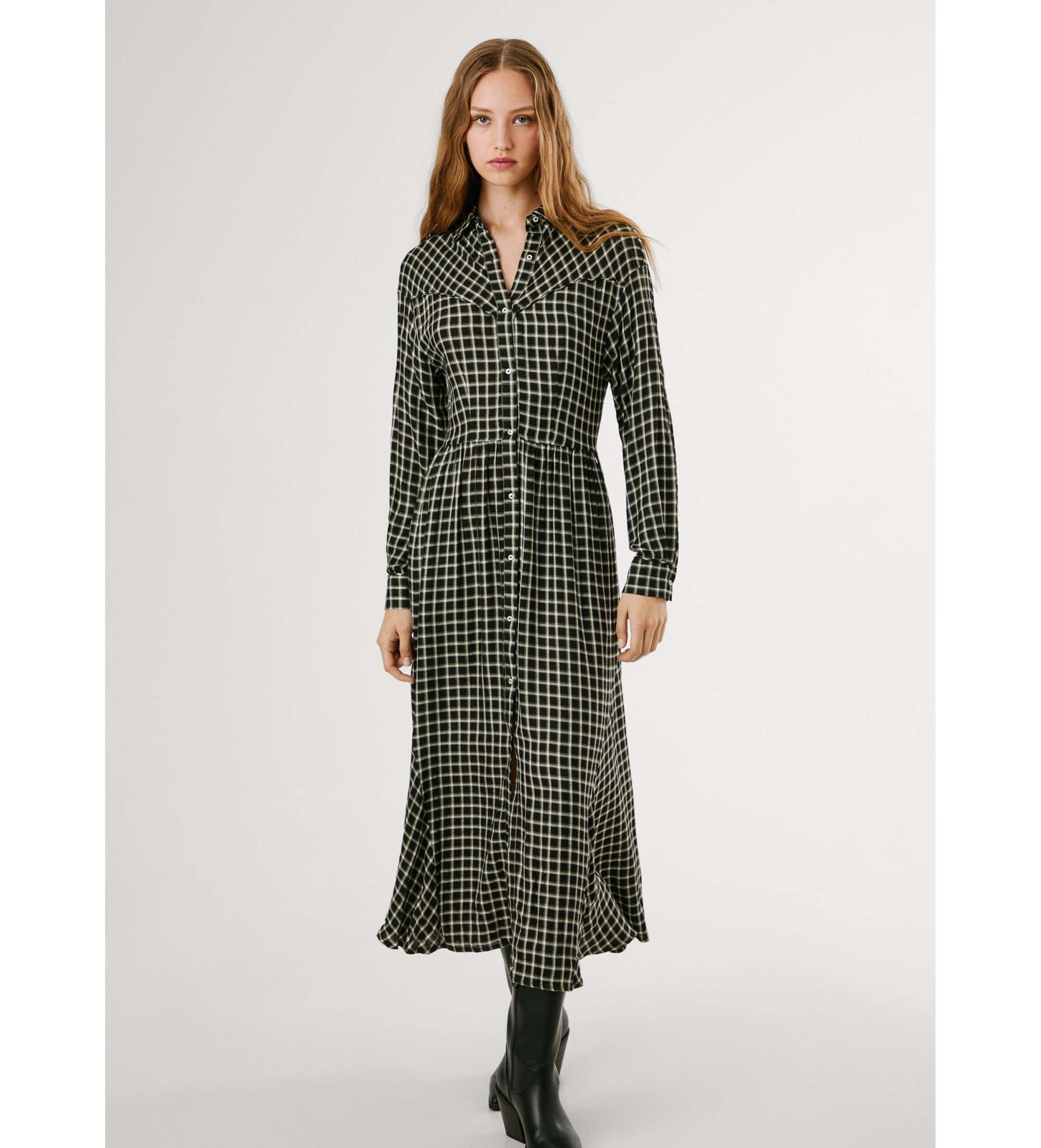 Pepe Jeans für Damen. PL9537697 Naiara Kleid schwarz (S), Lässig, Viskose, Langarm