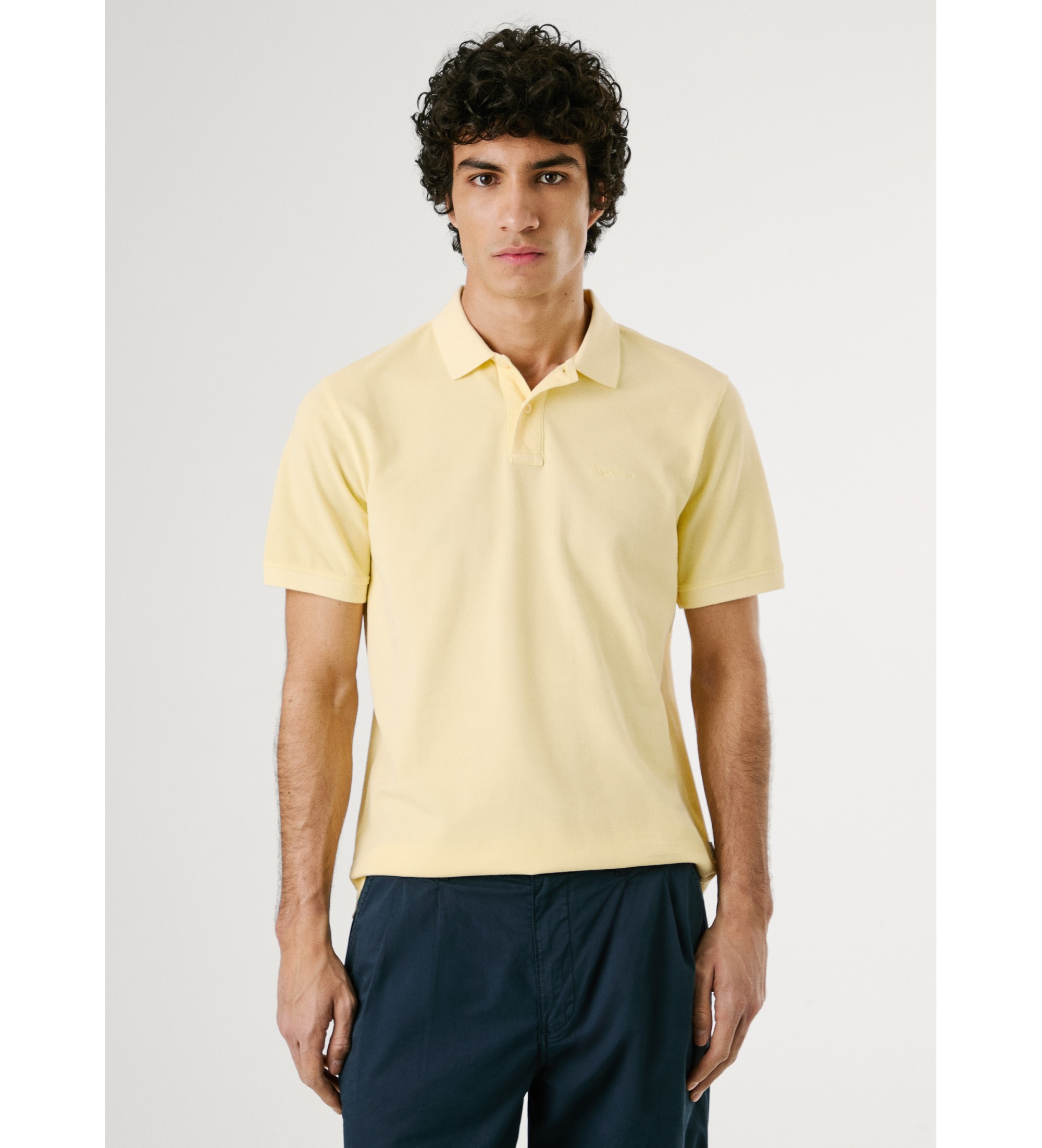 Pepe Jeans für Herren. PM542099 Neu Oliver gelbes Poloshirt (L), Lässig, Baumwolle, Kurzarm