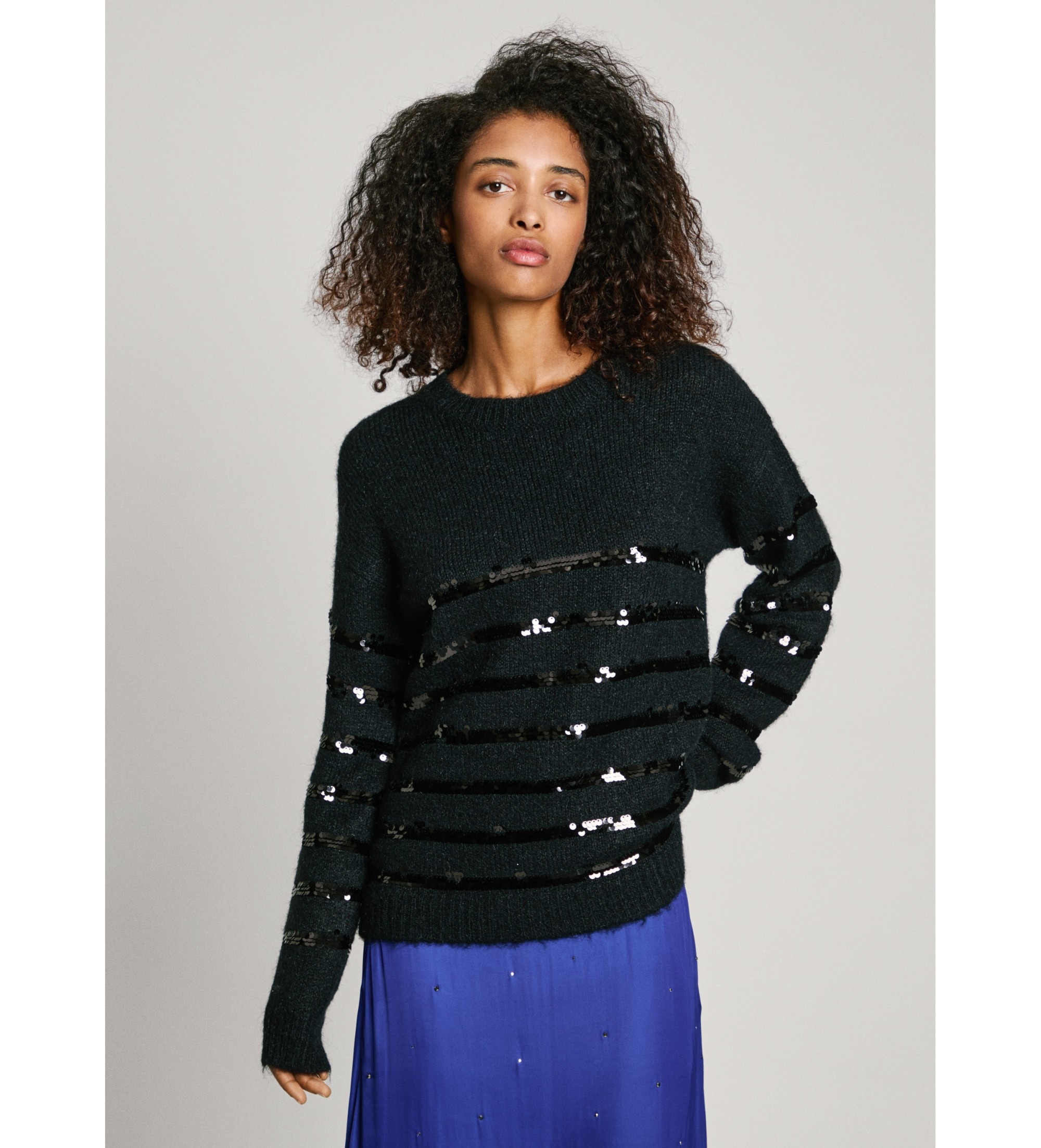 Pepe Jeans für Damen. PL702242 Nina Pullover schwarz (M), Lässig, Polyester