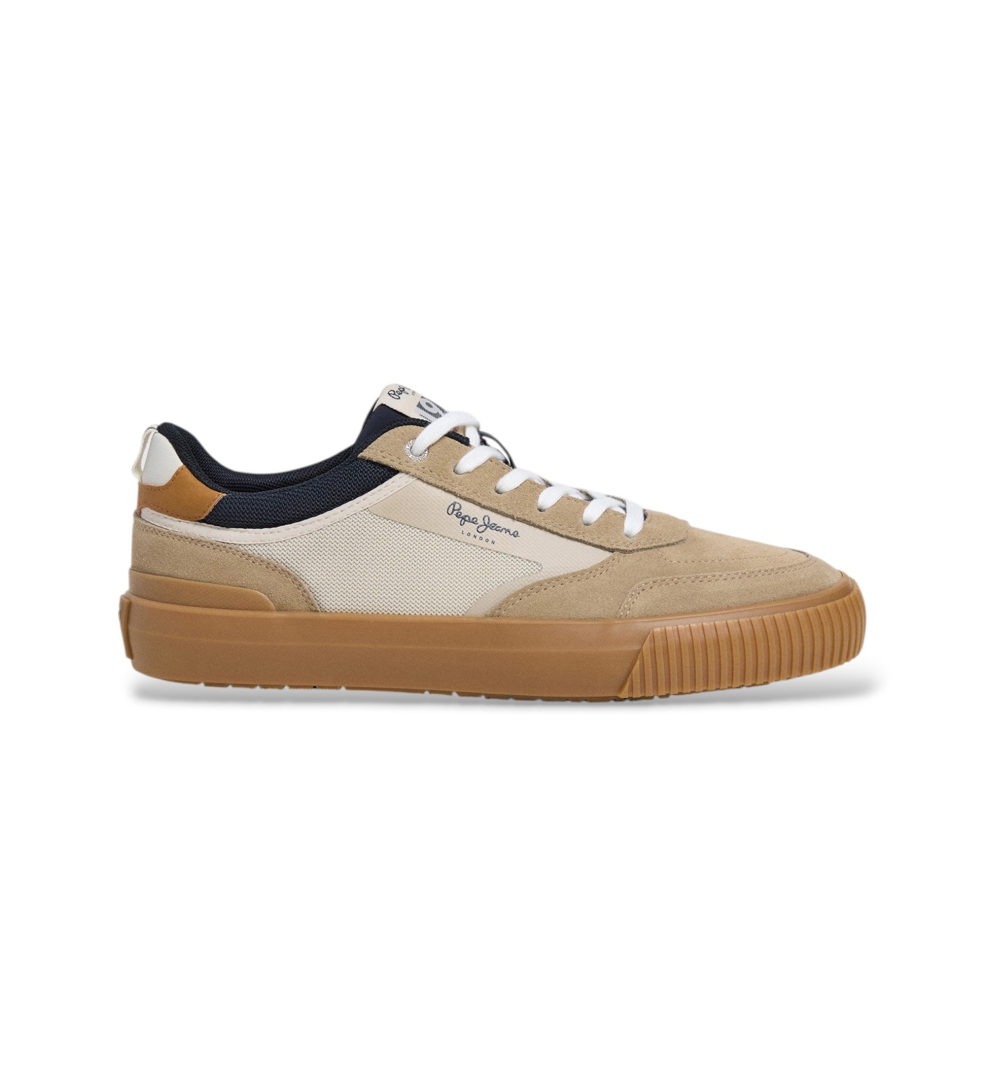 Pepe Jeans für Herren. PMS300019 Nolan Street beige Turnschuhe (45), Wohnung, Wildleder, Schnürsenkel, Lässig