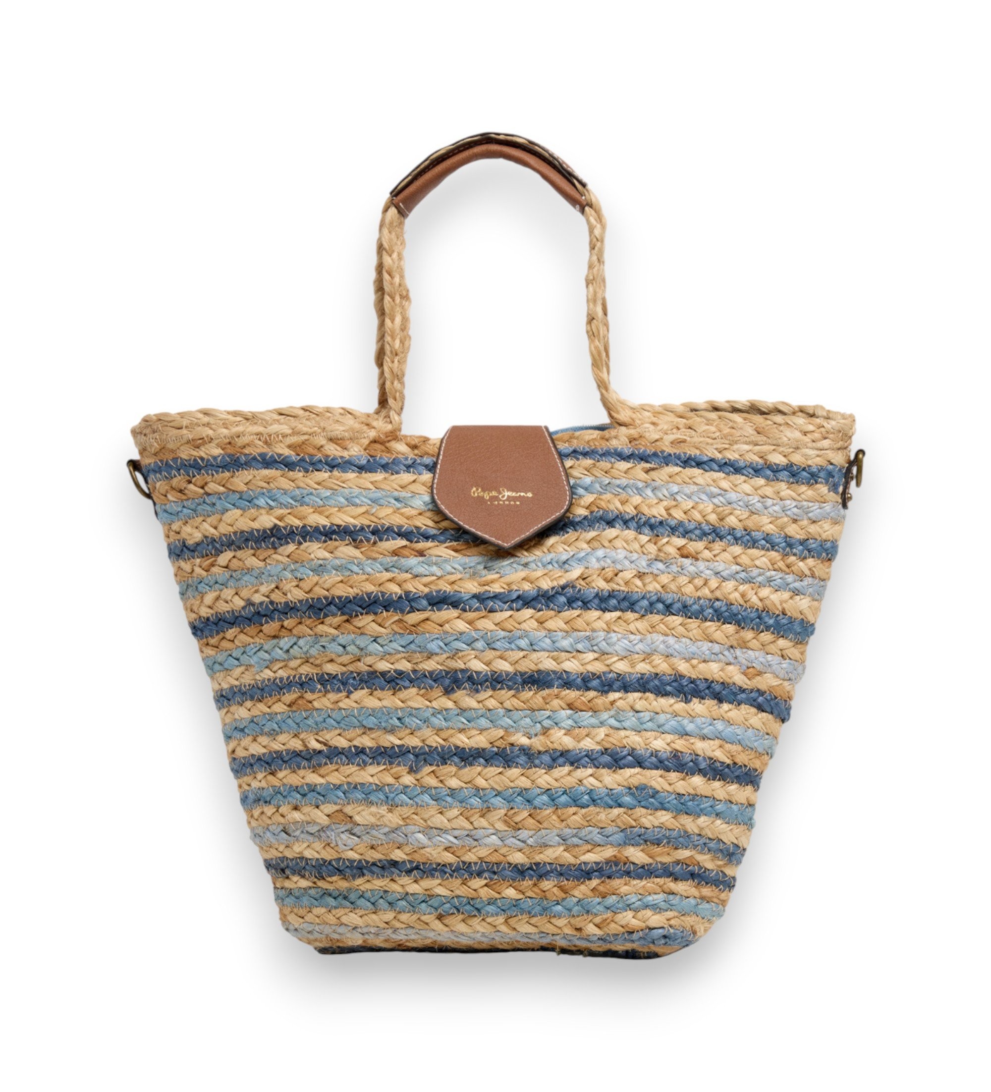 Pepe Jeans für Damen. PL0300140 Nova Jean Tasche blau (OSFA), Beige, Lässig, Jute