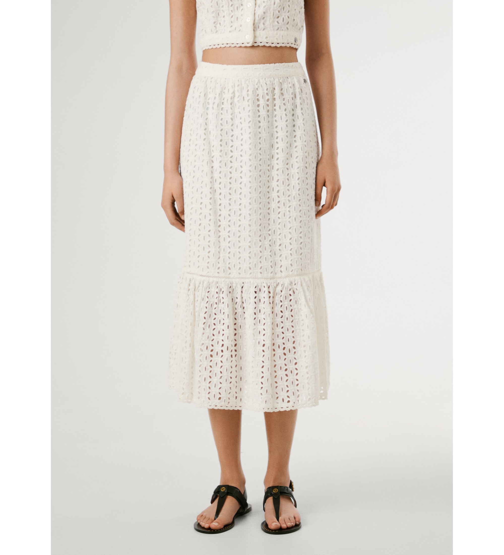 Pepe Jeans für Damen. PL901225 Rock Odelia weiß (M), Lässig, Baumwolle