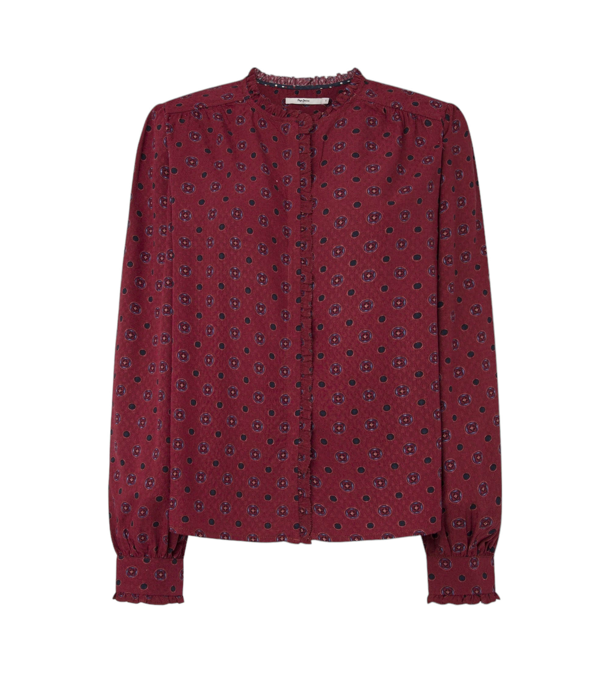 Pepe Jeans für Damen. PL304943 Bluse Ora kastanienbraun (M), Lässig, Viskose, Langarm