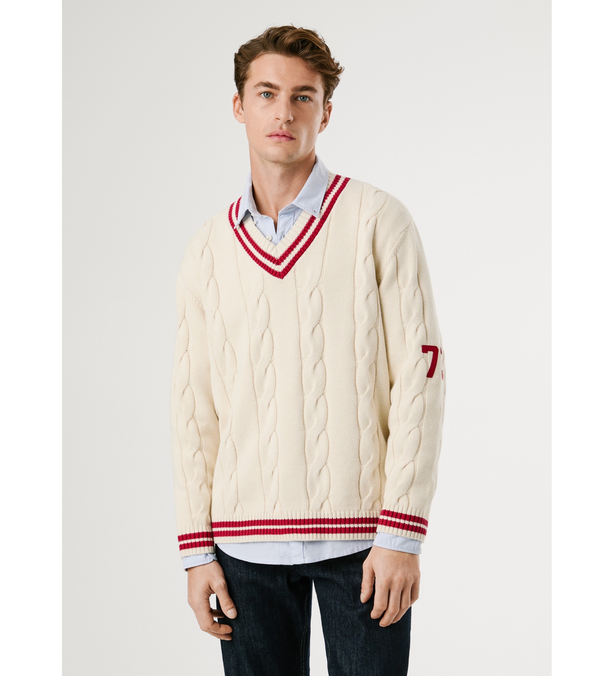 Pepe Jeans für Herren. PM7000021 Pace Pullover weiß (S), Lässig, Baumwolle