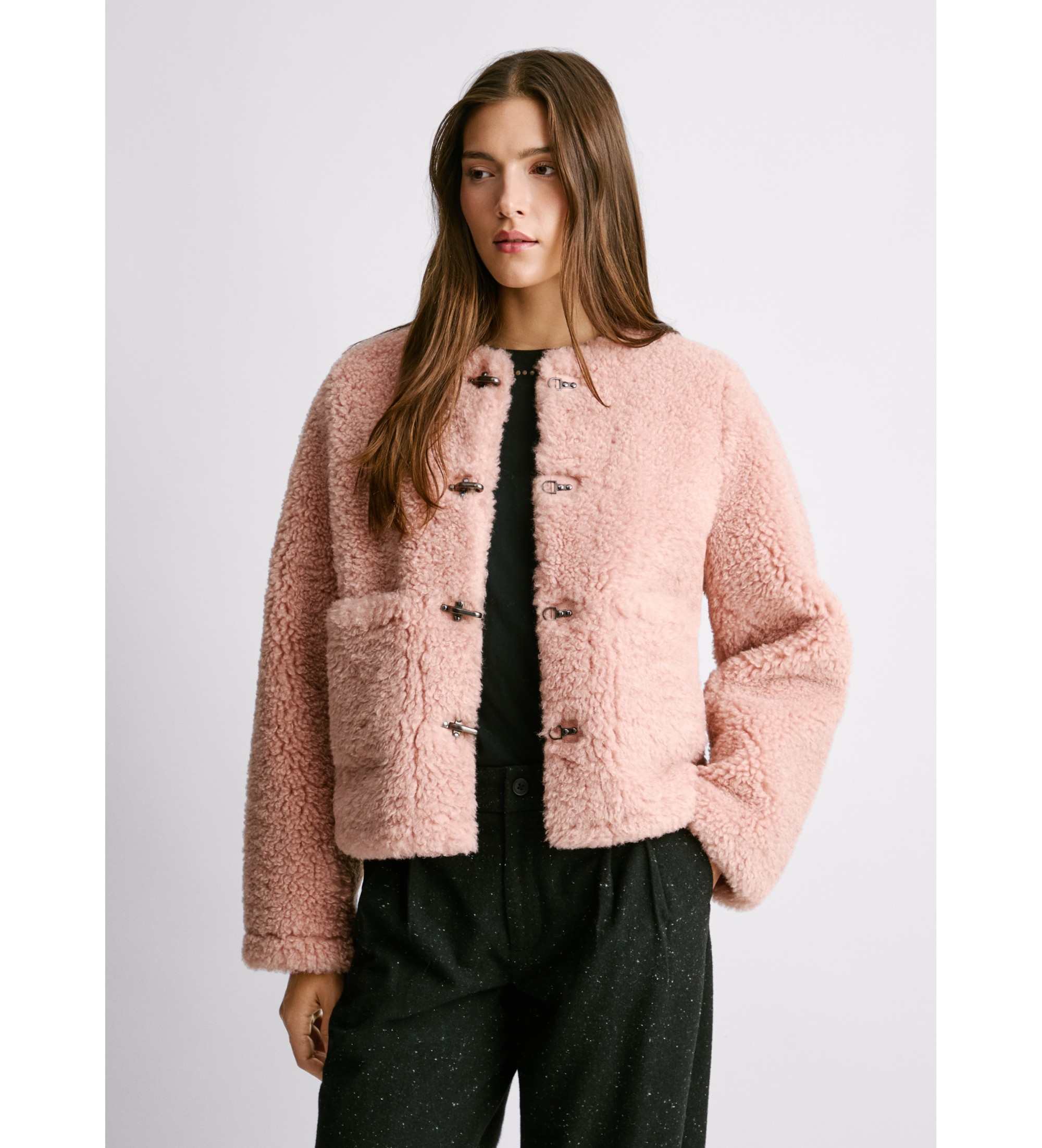Pepe Jeans für Damen. PL4024366 Paige rosa Mantel (M), Lässig, Polyester