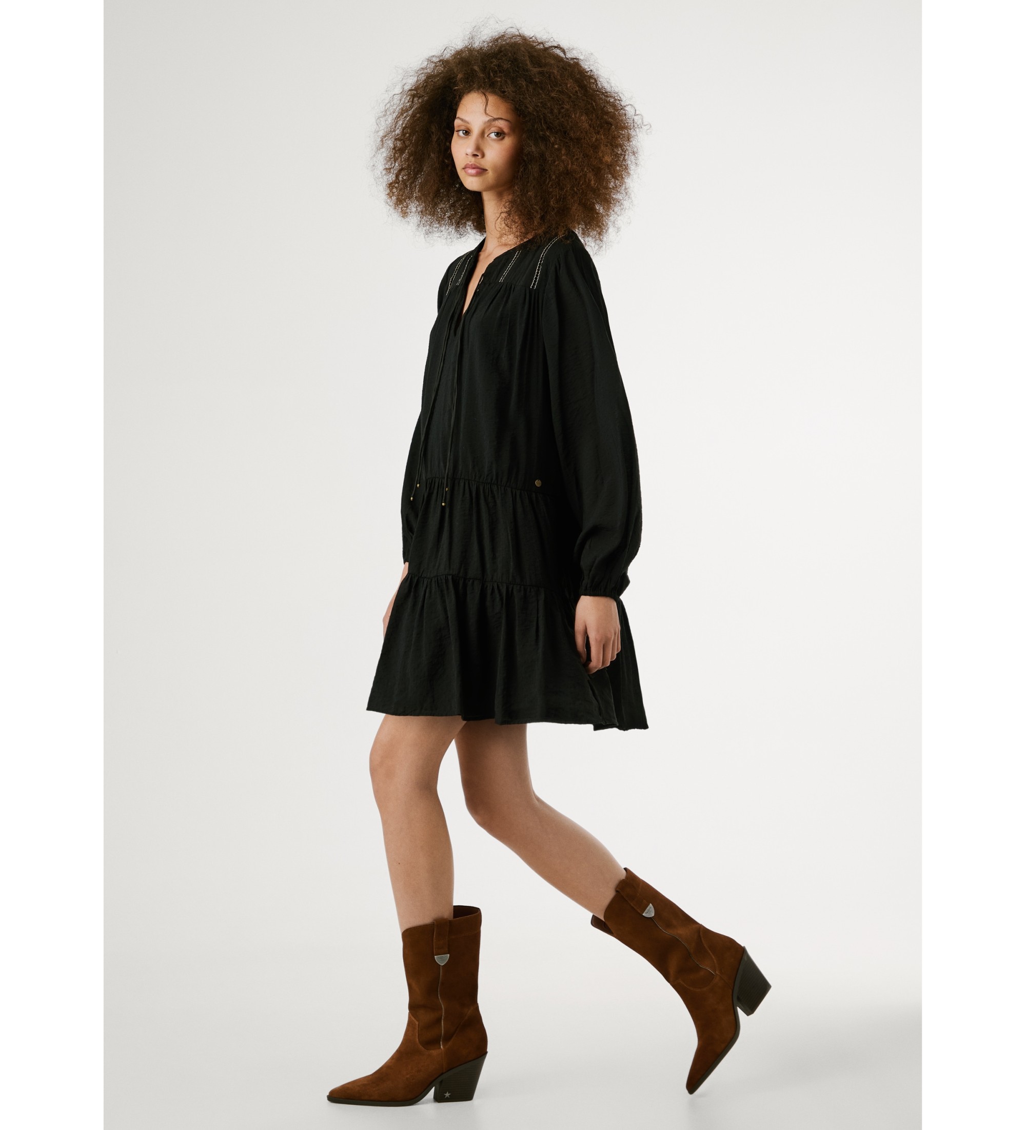 Pepe Jeans für Damen. PL9537696 Paule Kleid schwarz (S), Lässig, Denim, Viskose