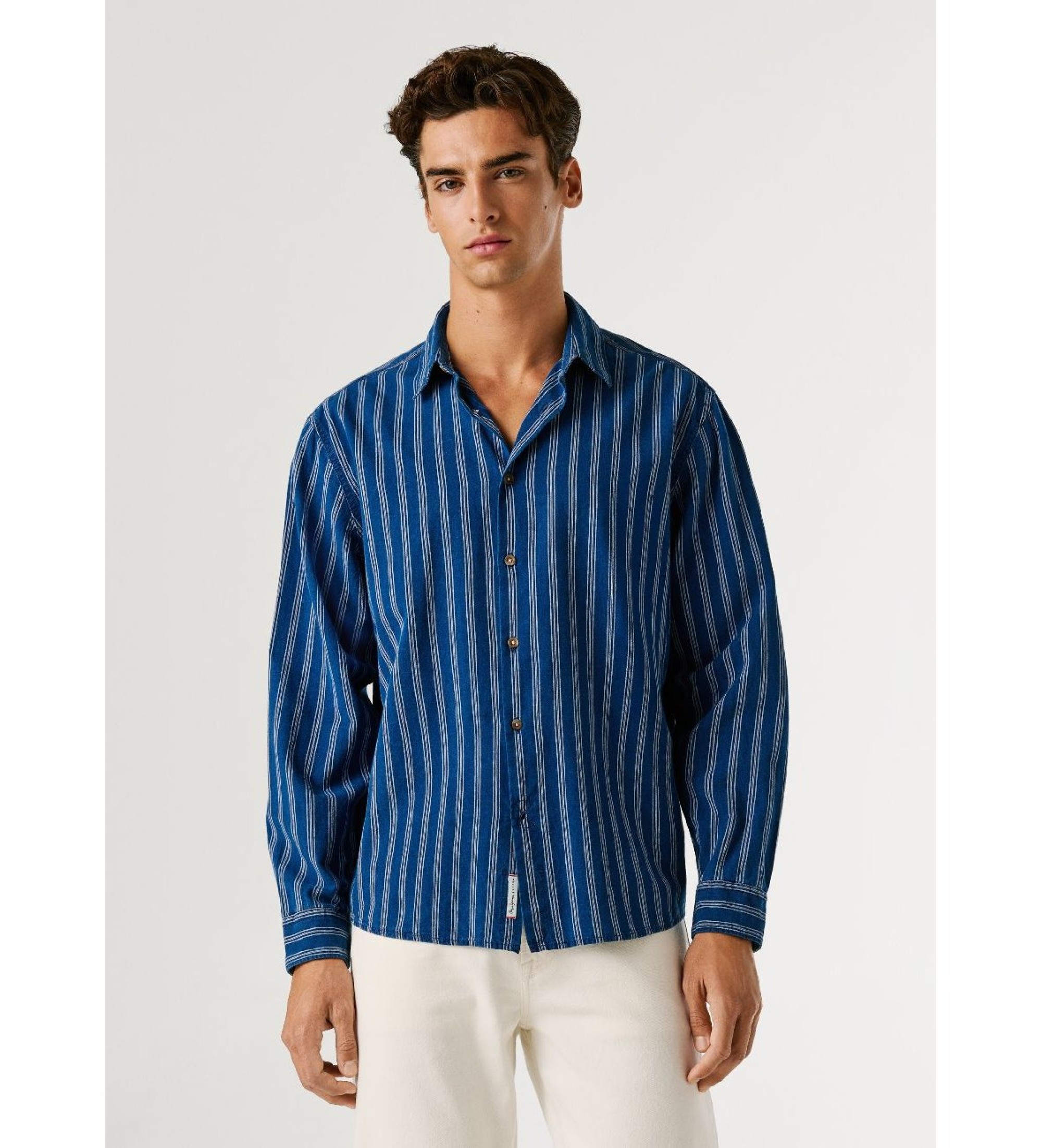 Pepe Jeansvoor mannen. PM3091189 Paxton blauw overhemd (M), Casual, Katoen, Lange mouwen