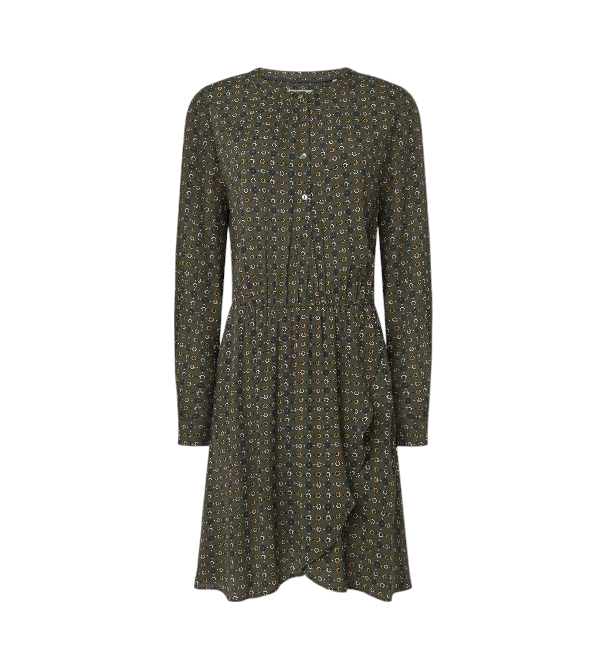 Pepe Jeans für Damen. PL953622 Grünes Kleid von Pernicia (S), Lässig, Viskose, Langarm
