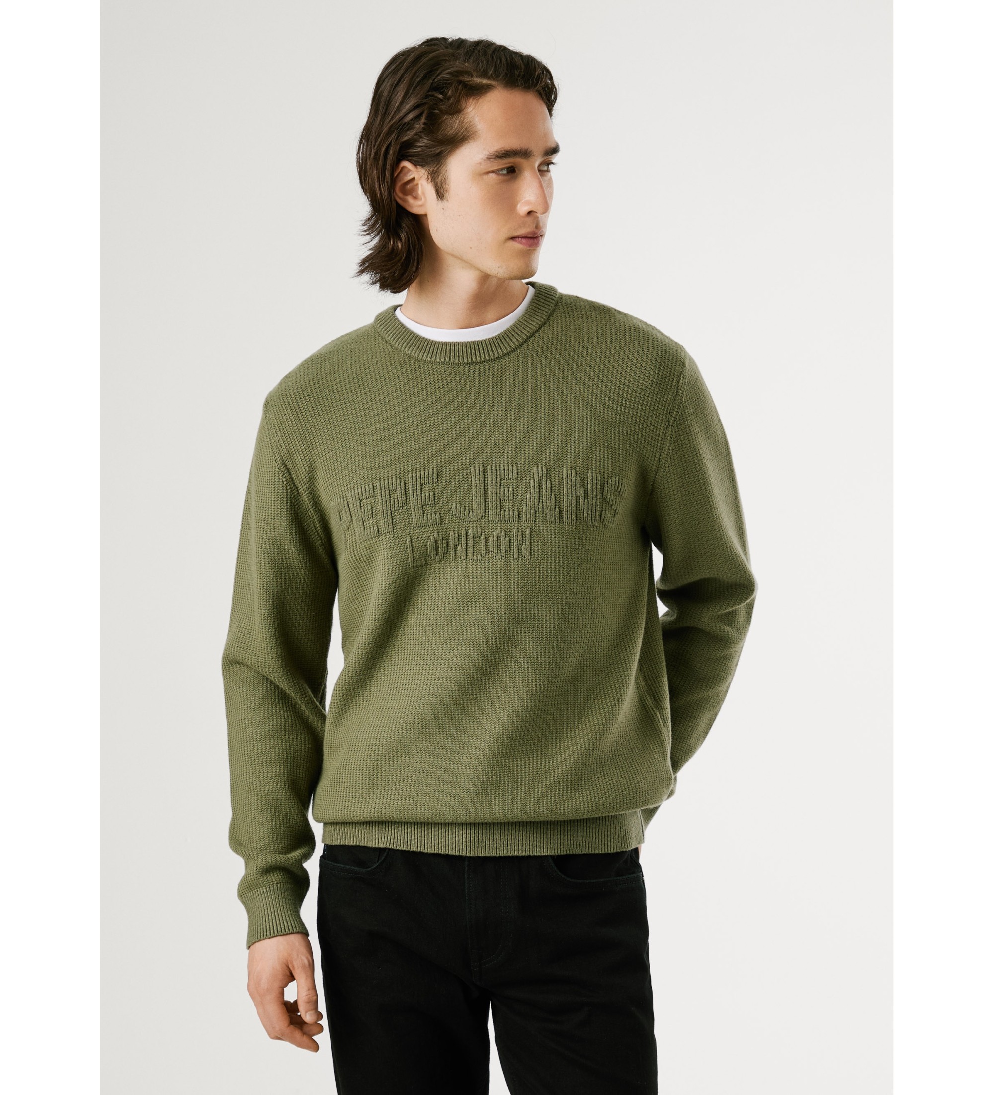 Pepe Jeans für Herren. PM7000016 Phineas Pullover grün (S), Lässig, Viskose