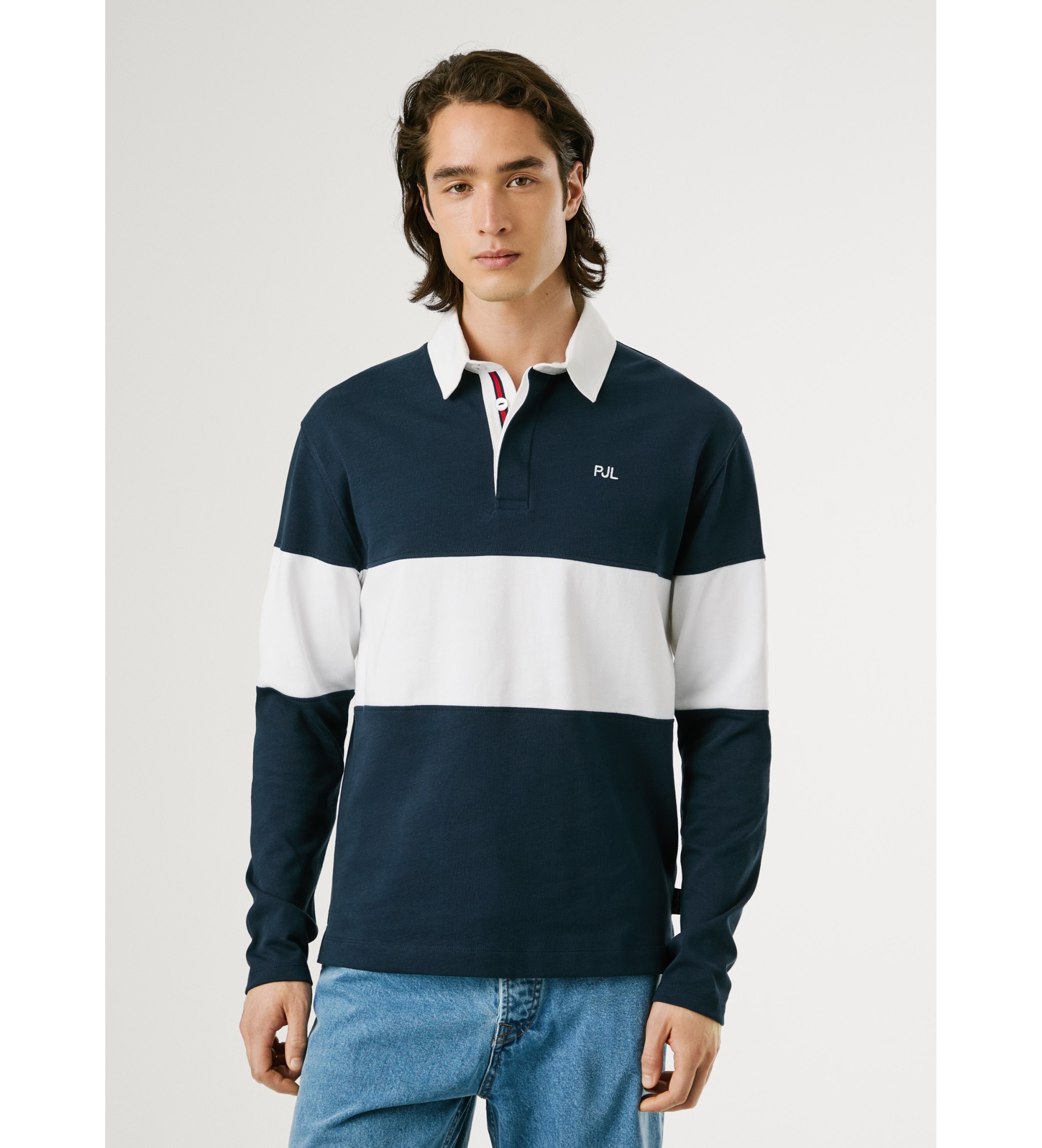Pepe Jeans für Herren. PM5400014 Polo Ralf navy (M), Lässig, Baumwolle, Langarm, Marine