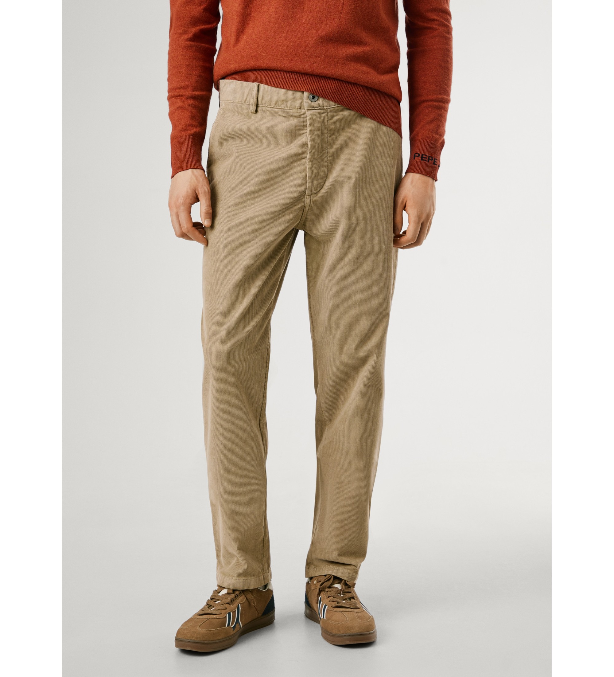 Pepe Jeans für Herren. PM2100003 Cordhose Regular Chino Hose beige (30), Lässig, Synthetisch