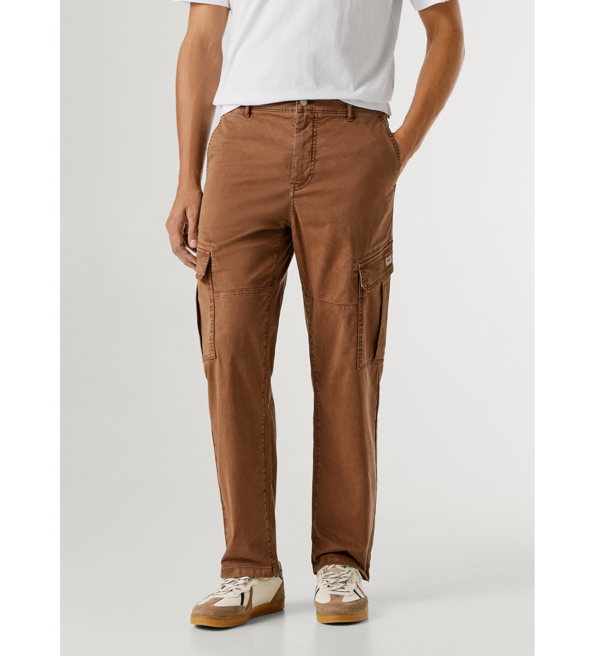 Pepe Jeans für Herren. PM2100078 Regular Utility Cargo-Hose braun (38), Lässig, Baumwolle