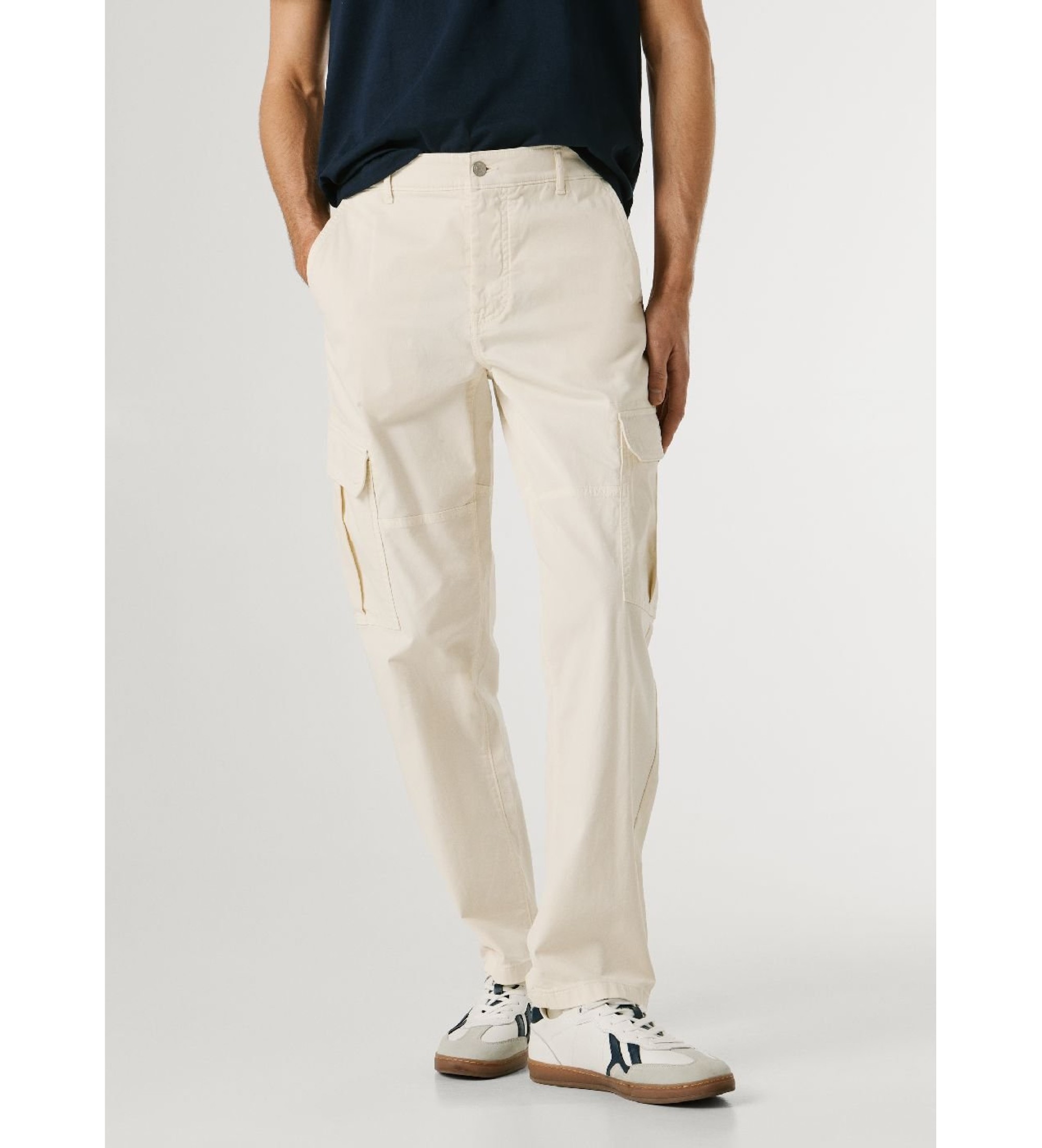 Pepe Jeans für Herren. PM2100078 Regular Utility Cargo-Hose off-white (34), Weiß, Lässig, Baumwolle
