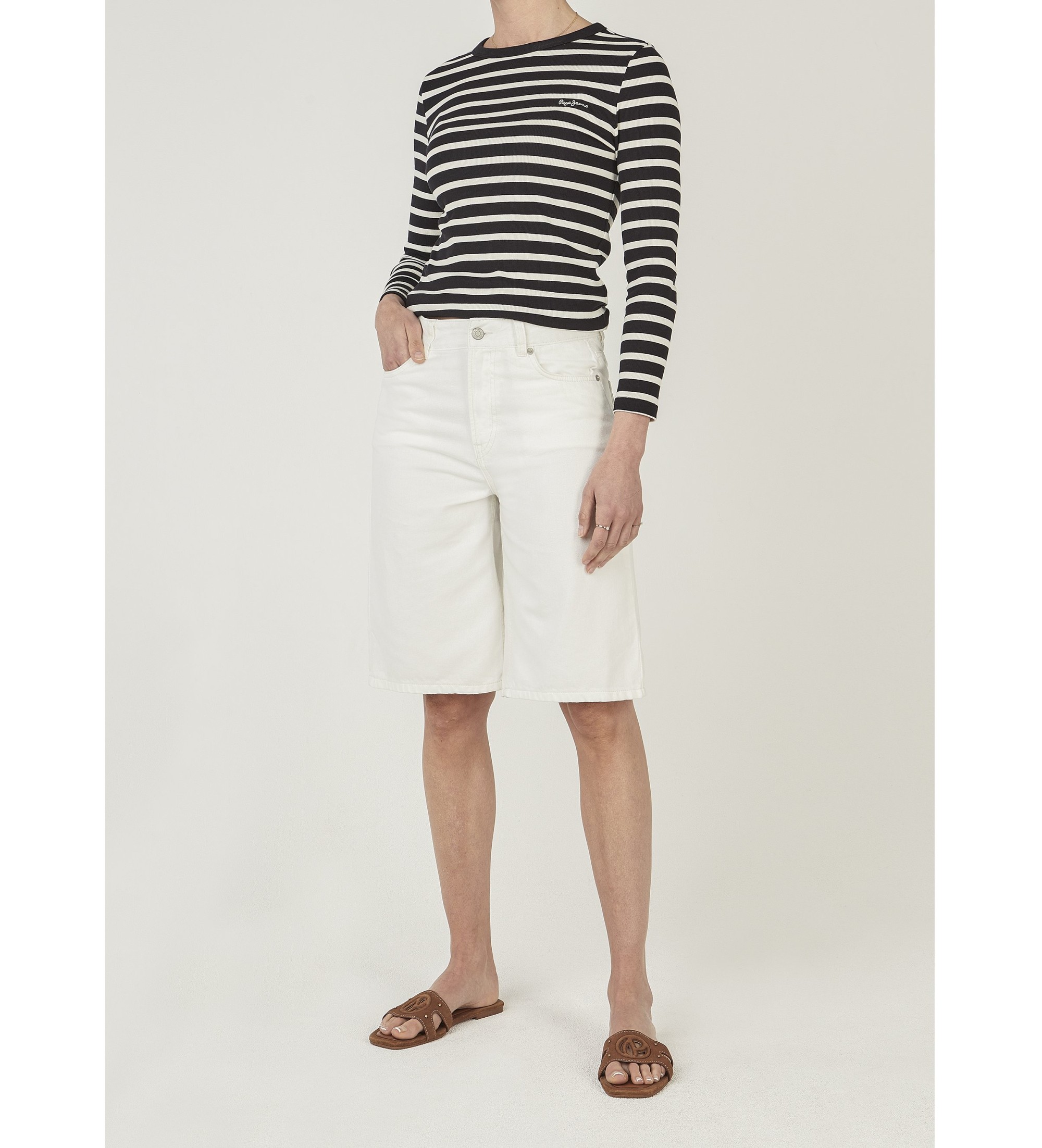 Pepe Jeansvoor vrouwen. PL80000421C2 Relaxte Lexa bermuda wit (25), Casual, Katoen