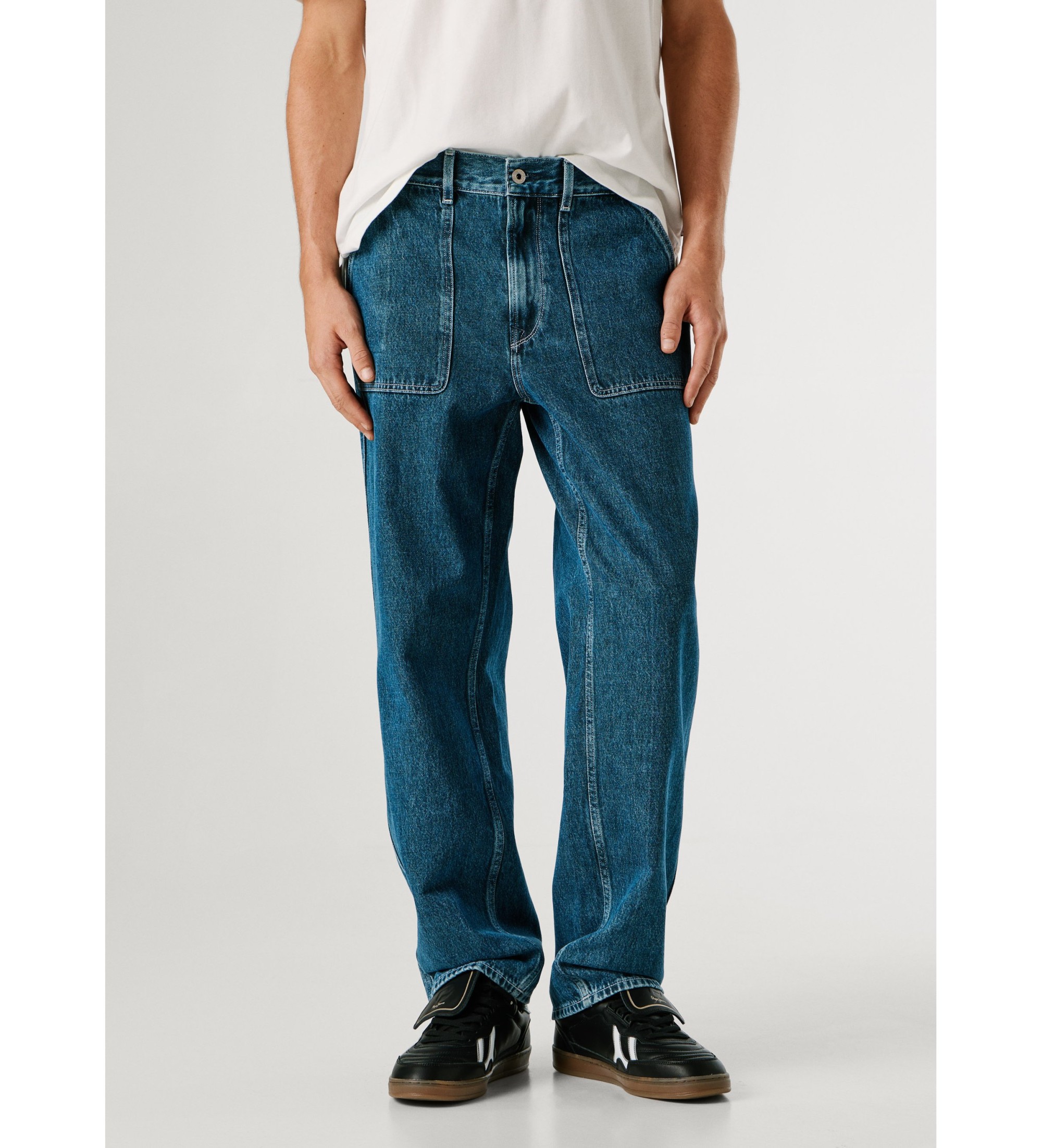 Pepe Jeans für Herren. PM2084100 Jeans Relaxed Tapered Carpenter blau (34/32), Lässig, Baumwolle, Denim