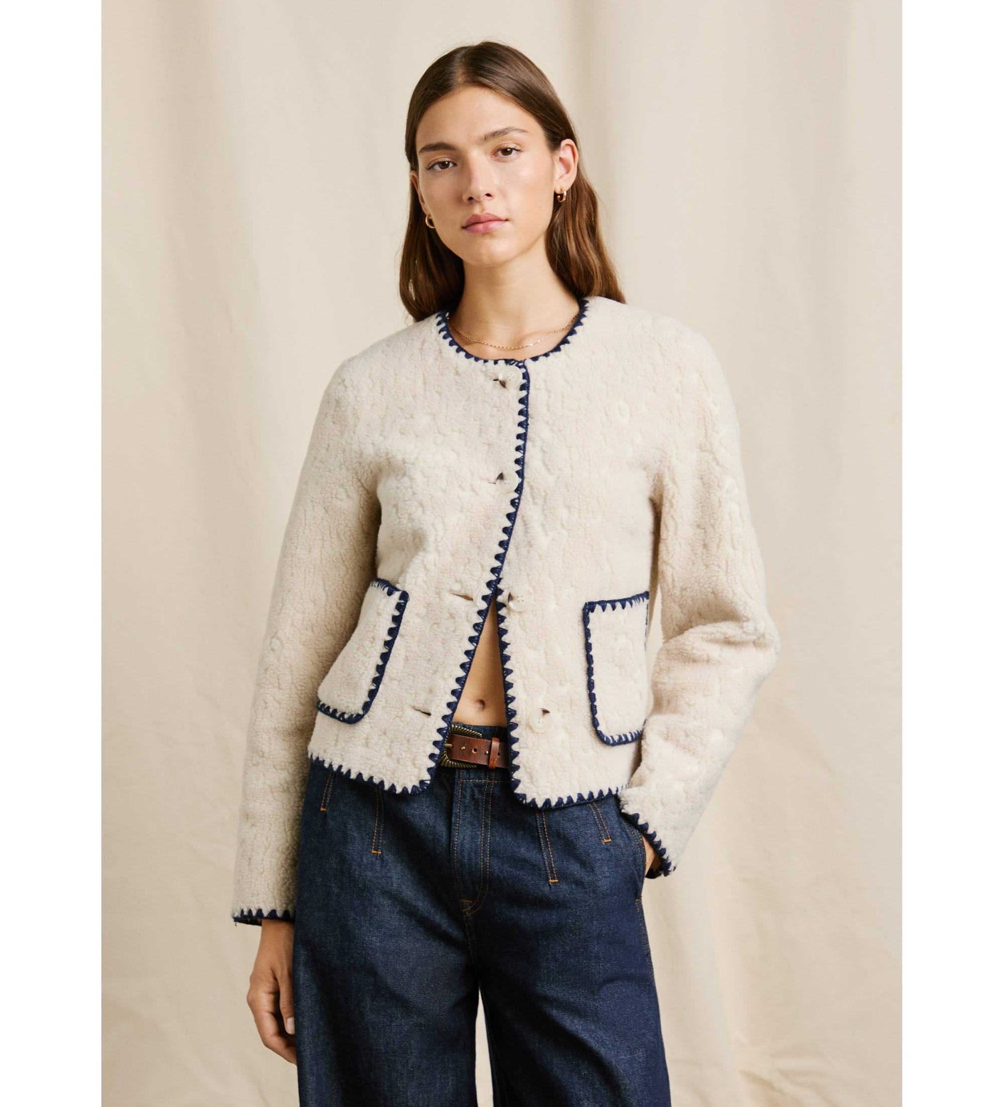 Pepe Jeans für Damen. PL4024390 Rocco Jacke weiß (M), Lässig, Polyester