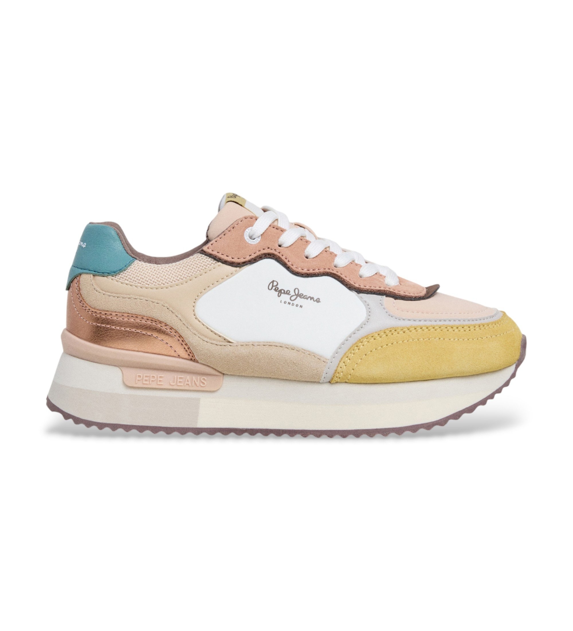Pepe Jeans für Damen. PLS600041 Rusper Racer beige Turnschuhe (41), 3 bis 5 cm, Schnürsenkel, Lässig