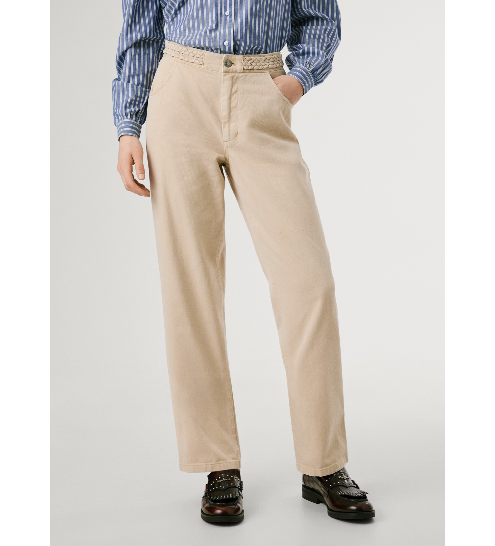 Pepe Jeans für Damen. PL2100012 Saura beige Hose (M), Lässig, Baumwolle