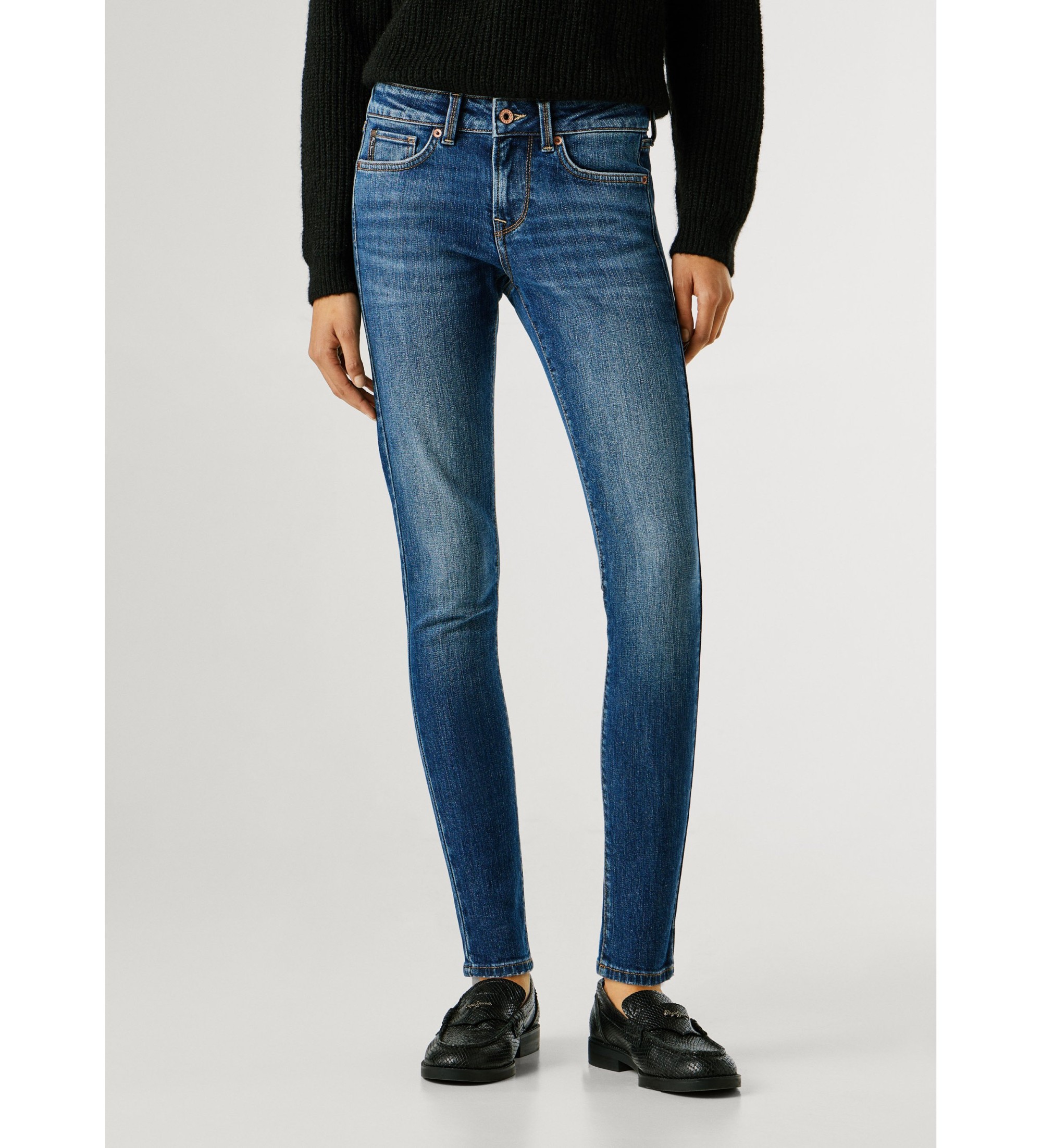 Pepe Jeans für Damen. PL20458385AC Skinny Jeans Soho blau (28/32), Lässig, Baumwolle, Denim