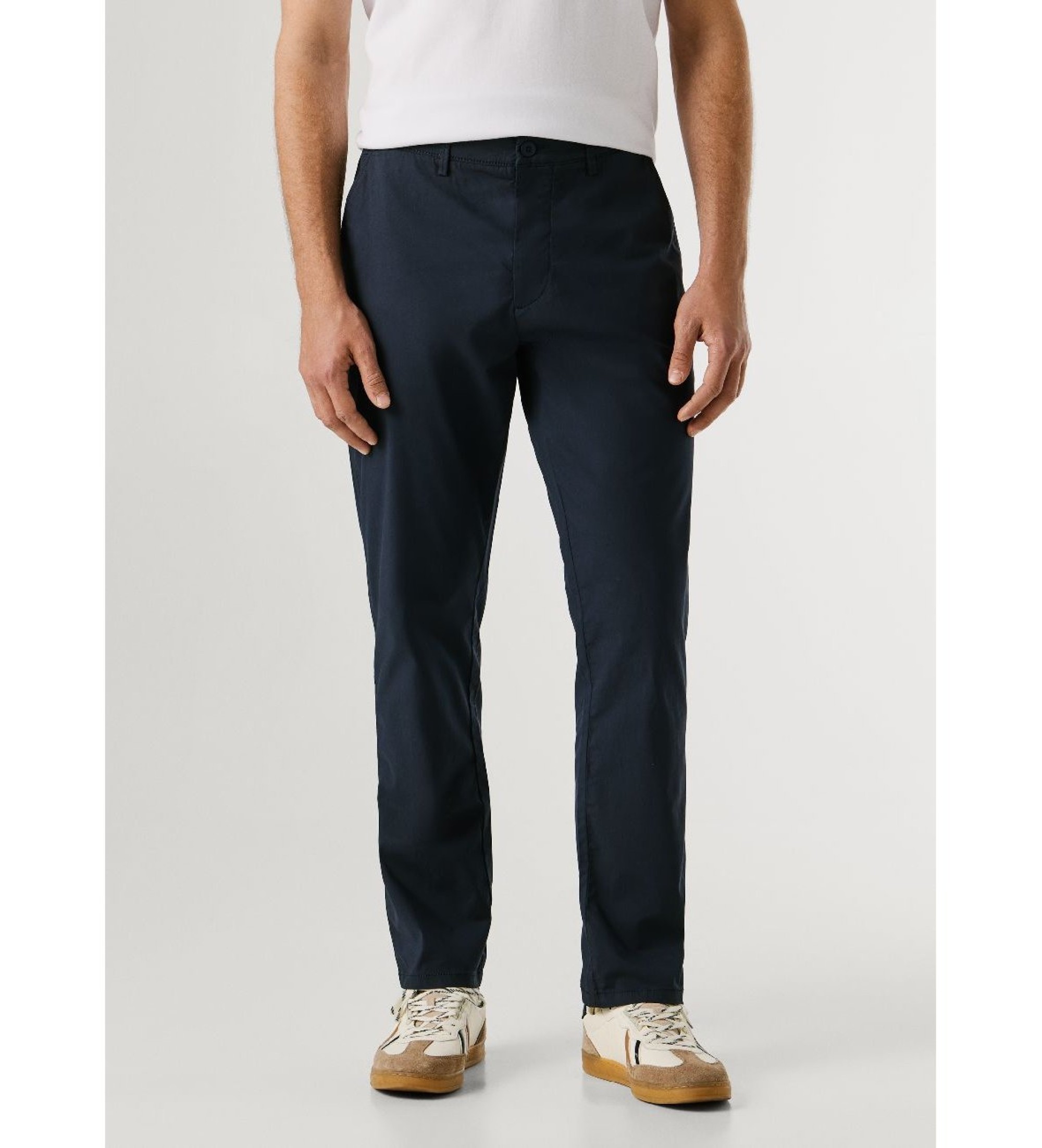 Pepe Jeans für Herren. PM2100073 Marineblaue schmale Chino-Popeline-Hose (28), Lässig, Baumwolle
