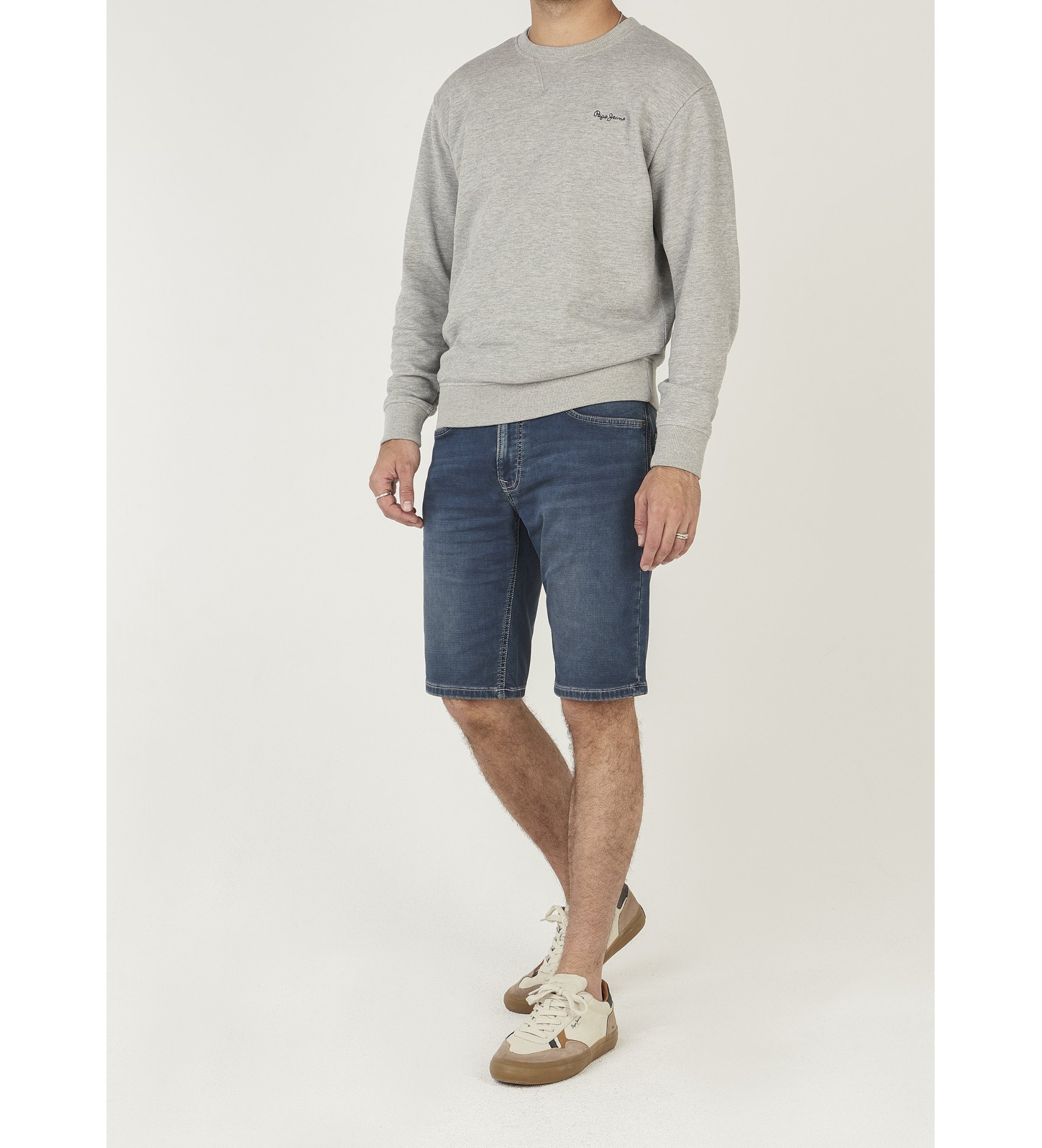 Pepe Jeans für Herren. PM80000448AE Gymdigo Slim Shorts blau (34), Lässig, Baumwolle, Denim