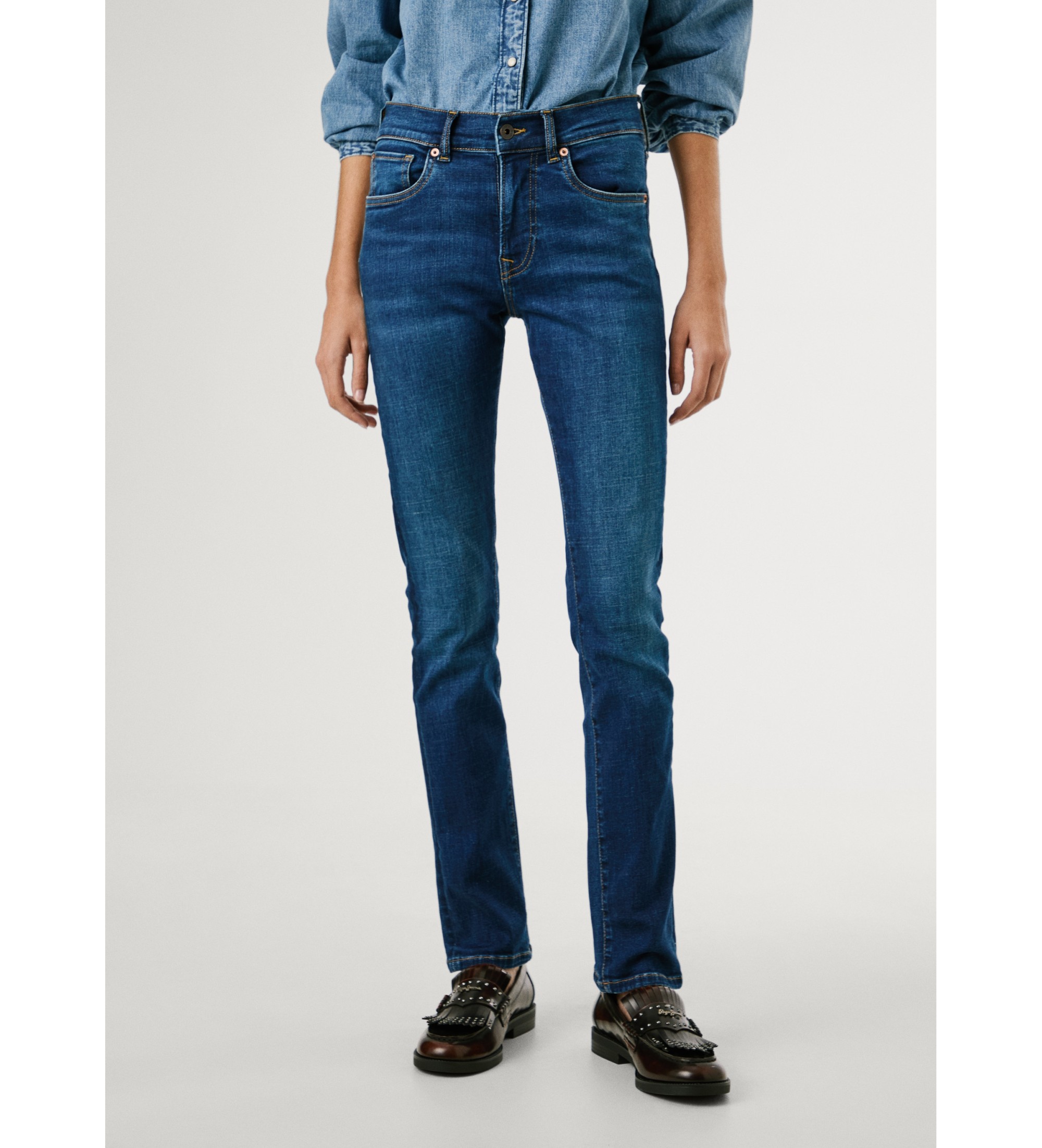 Pepe Jeans für Damen. PL2045895FB Jeans Slim Grace blau (24/30), Lässig, Baumwolle, Denim