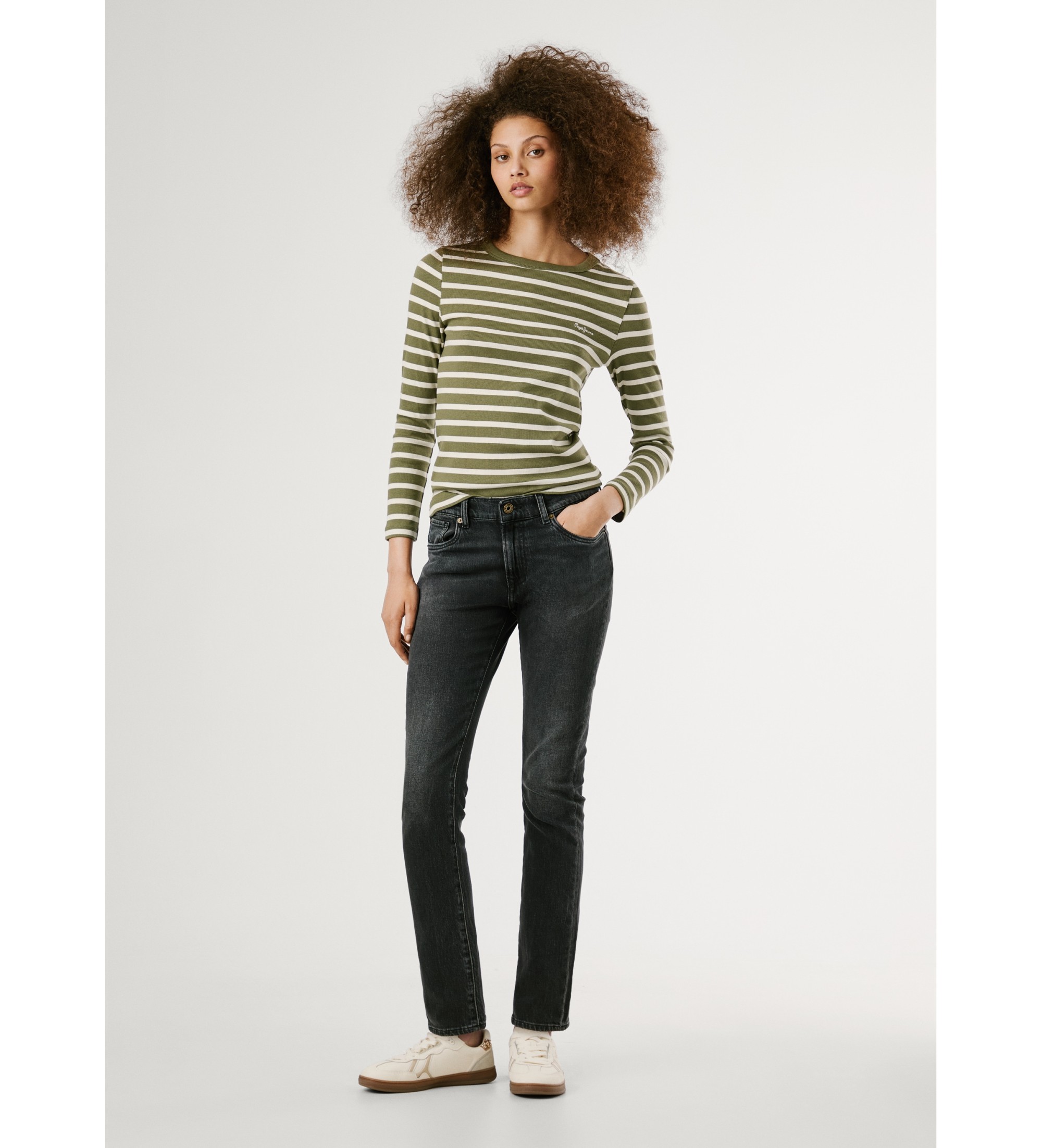 Pepe Jeans für Damen. PL20458989FA Jeans Slim Grace grau (25/30), Lässig, Baumwolle, Denim