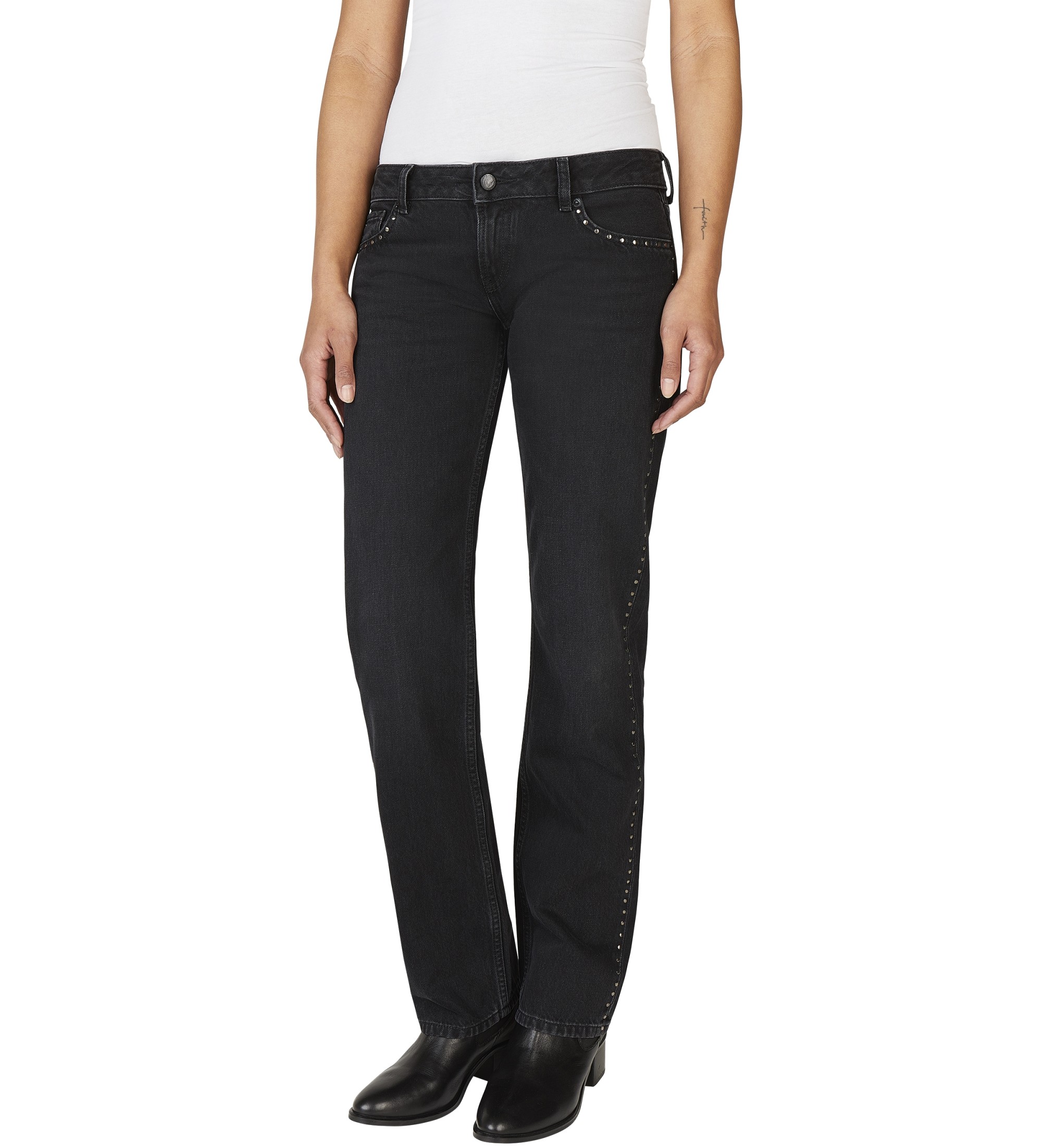 Pepe Jeans für Damen. PL204892 Schwarze Slim Fit Jeans (27/30), Lässig, Baumwolle, Denim