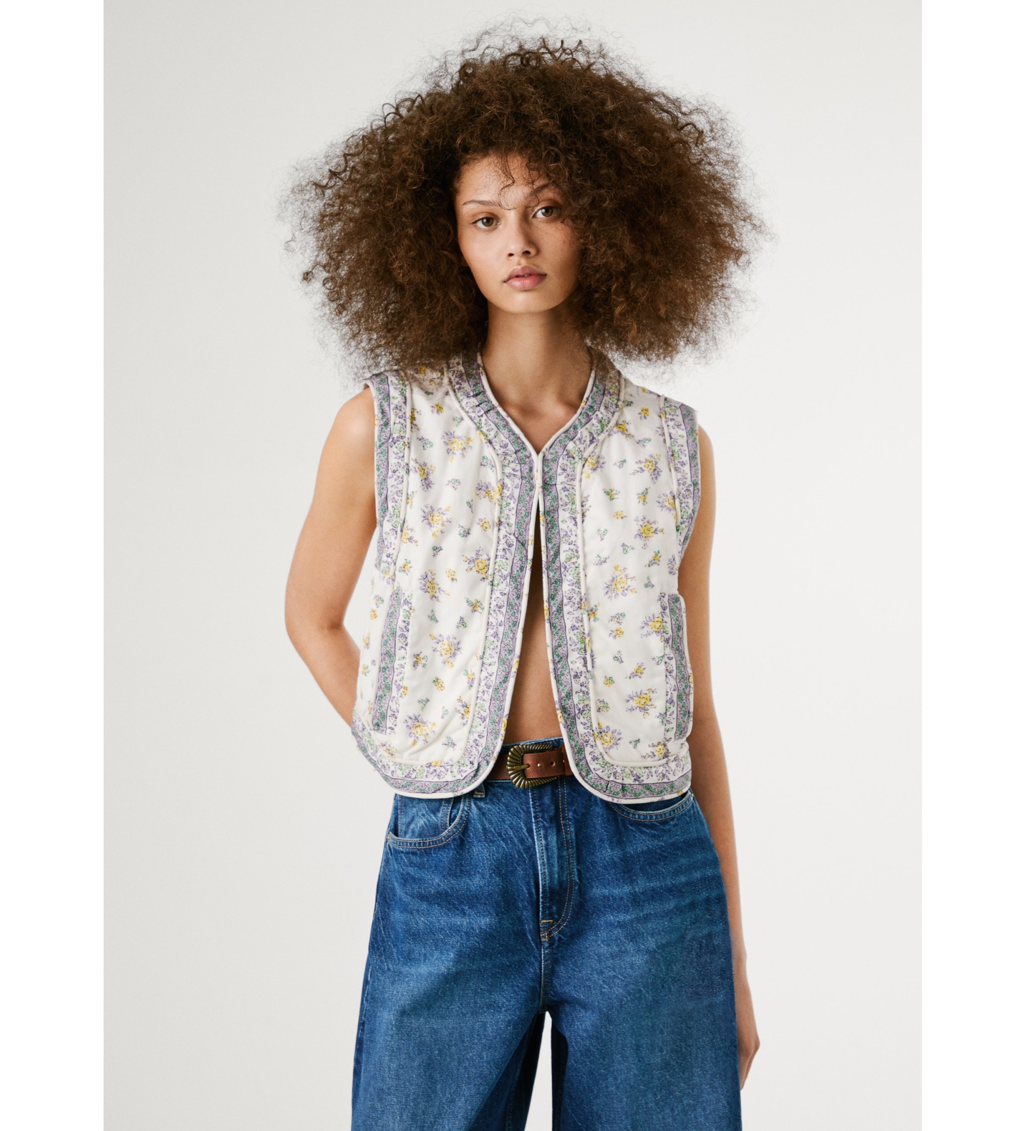 Pepe Jeans für Damen. PL402604 Weste Sol beige (L), Lässig, Baumwolle