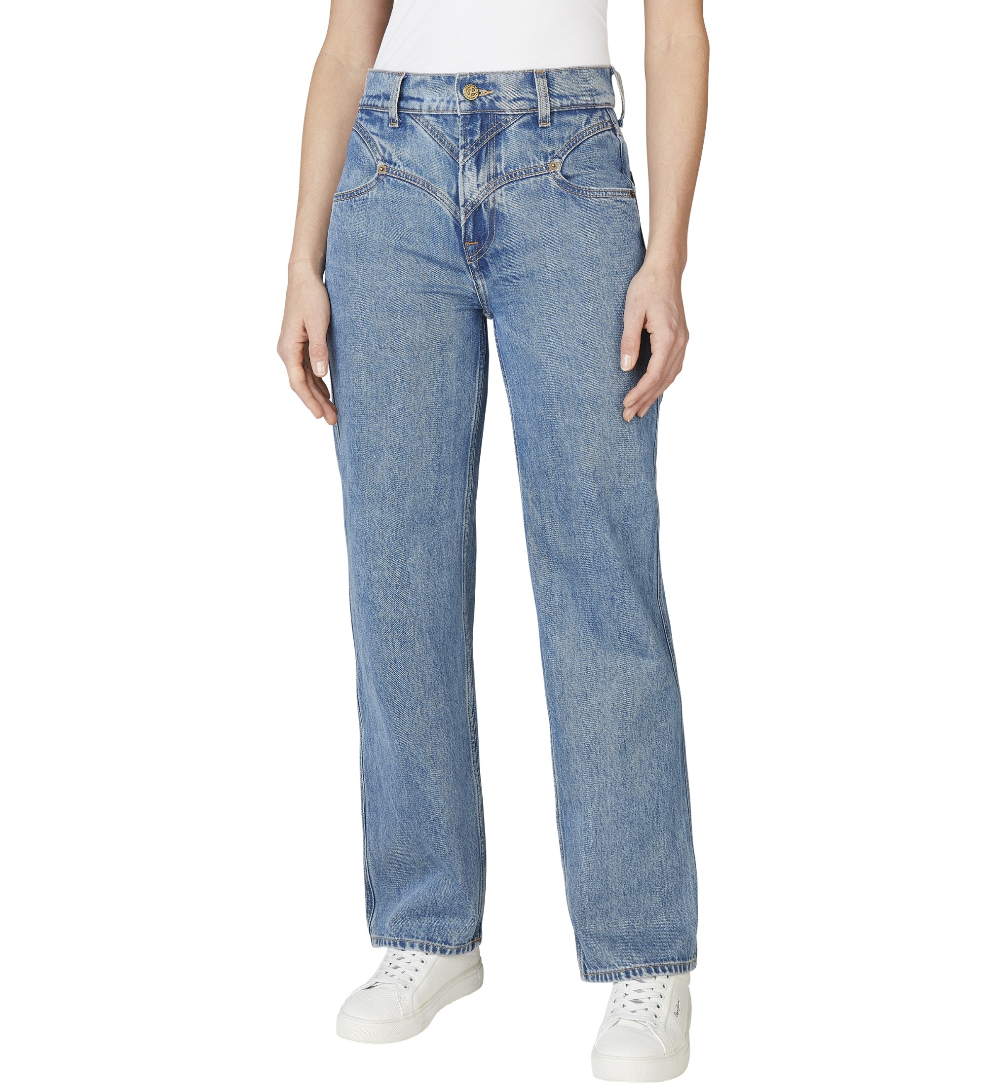 Pepe Jeans für Damen. PL2050885 Jeans Straight Robyn Western blau (26/30), Lässig, Baumwolle, Denim